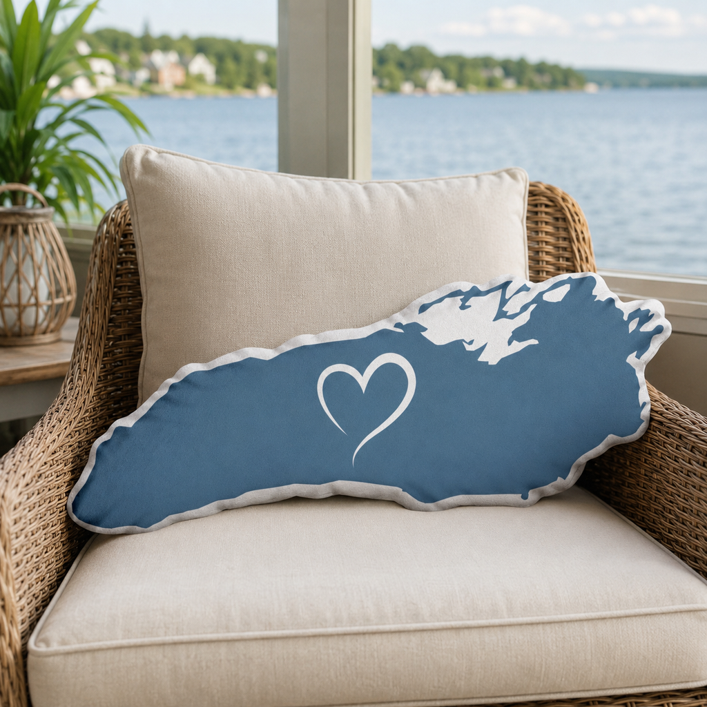 Lake Ontario / Lake America Shaped Pillow | Great Lake Renaming Controversy Pillow