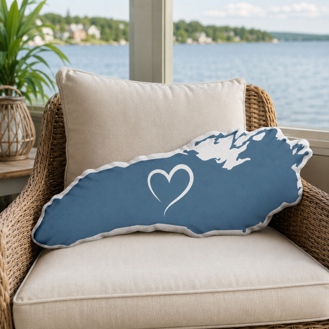 Lake Ontario / Lake America Shaped Pillow | Great Lake Renaming Controversy Pillow