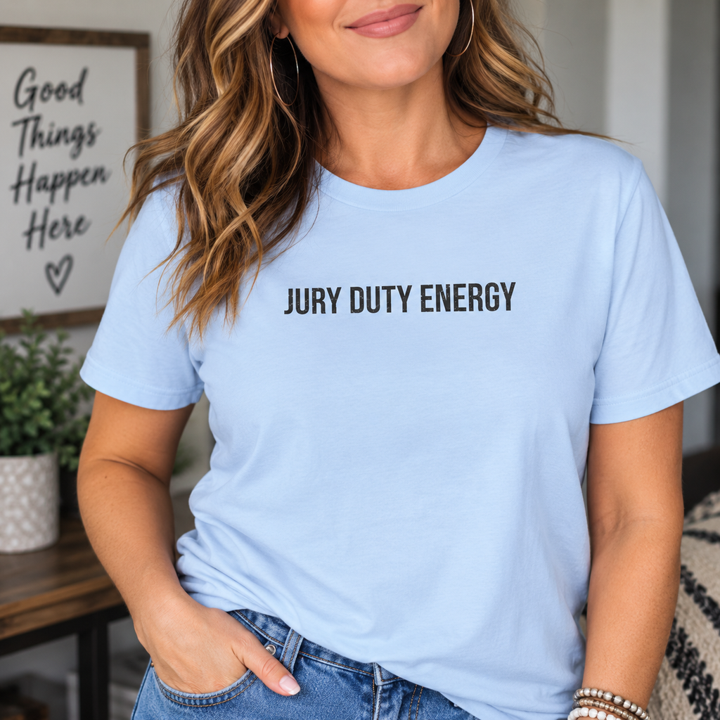 Jury Duty Energy True Crime Glitter T-Shirt