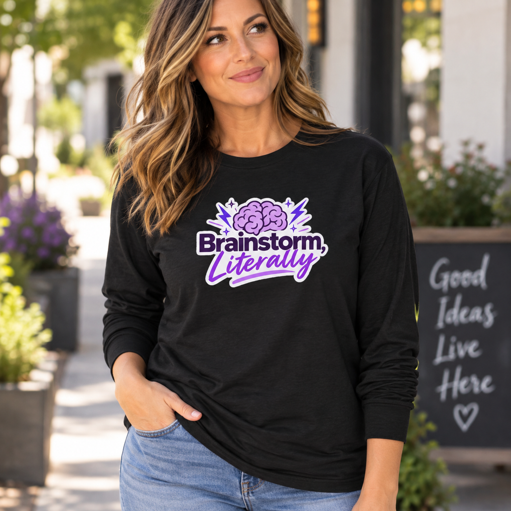 Brainstorm, Literally Epilepsy Awareness Long Sleeve Shirt | Purple Brain Epilepsy Tee