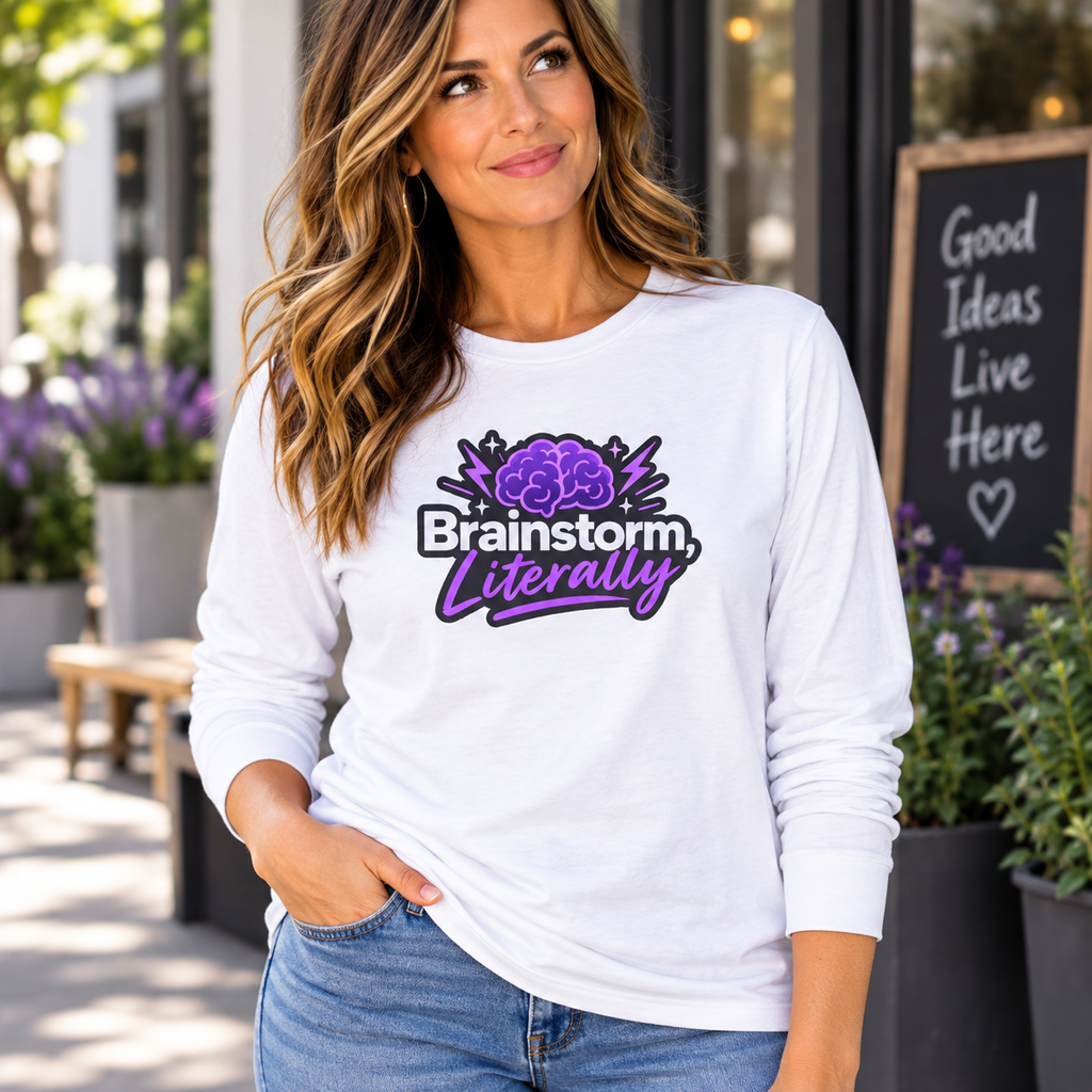 Brainstorm, Literally Epilepsy Awareness Long Sleeve Shirt | Purple Brain Epilepsy Tee