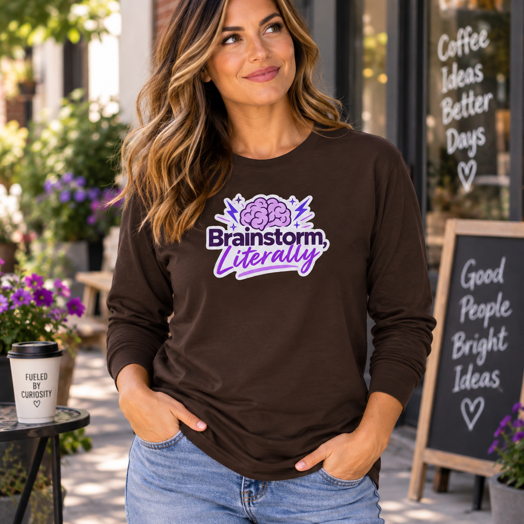 Brainstorm, Literally Epilepsy Awareness Long Sleeve Shirt | Purple Brain Epilepsy Tee