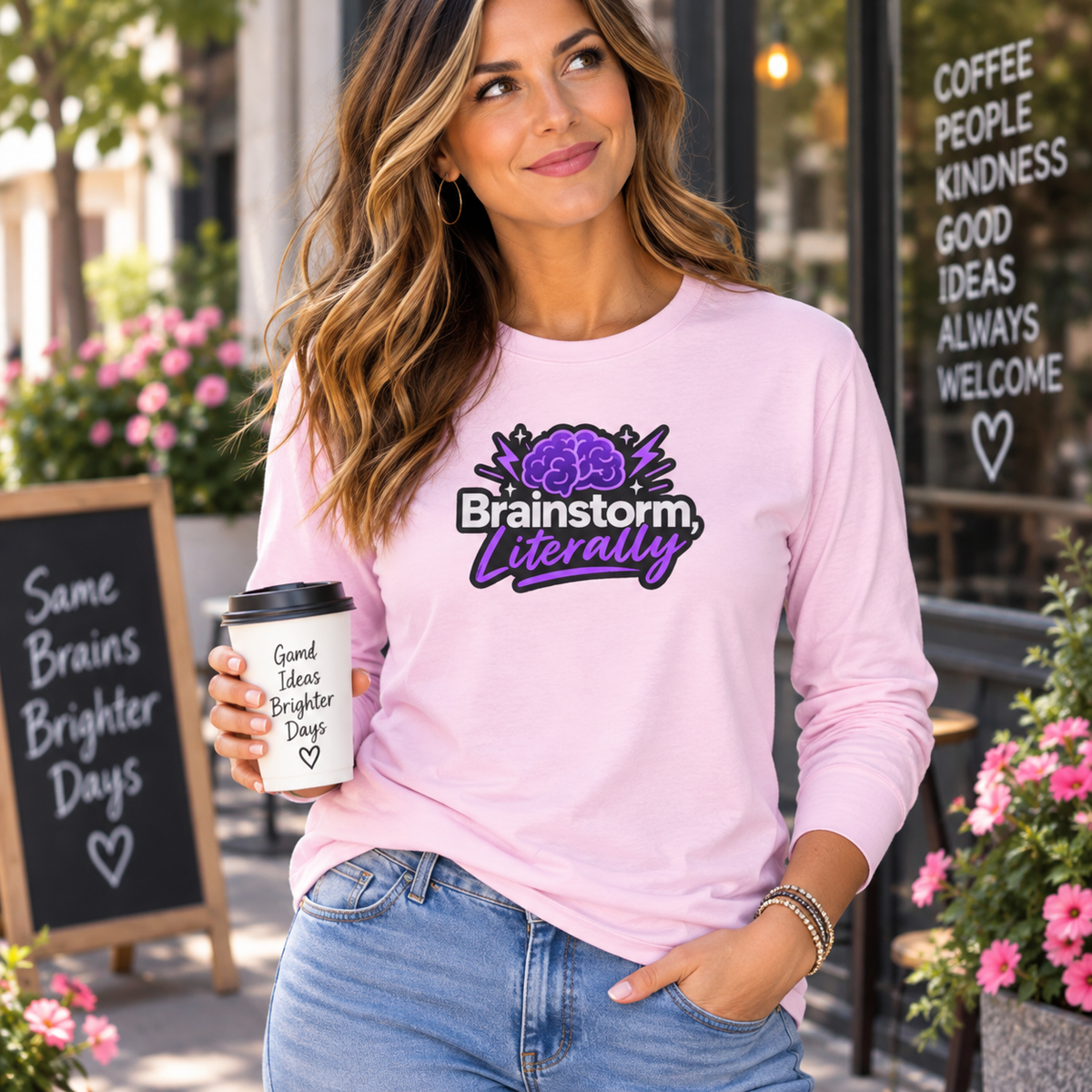 Brainstorm, Literally Epilepsy Awareness Long Sleeve Shirt | Purple Brain Epilepsy Tee