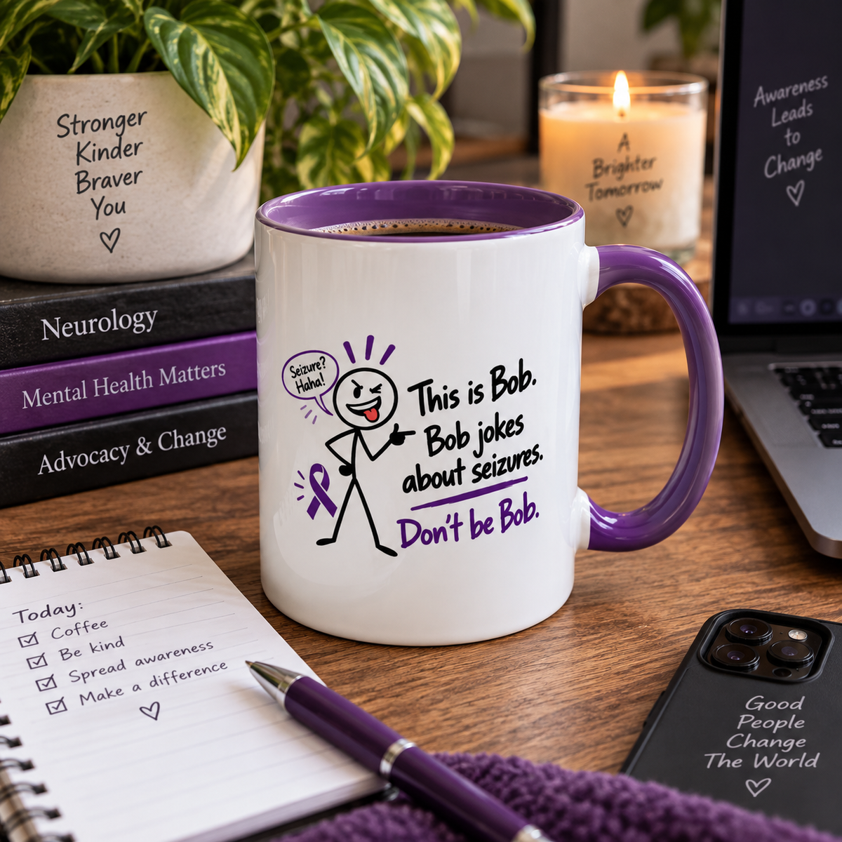Don’t Be Bob Seizure Joke Mug | Epilepsy Awareness Coffee Mug (11 oz/15 oz)