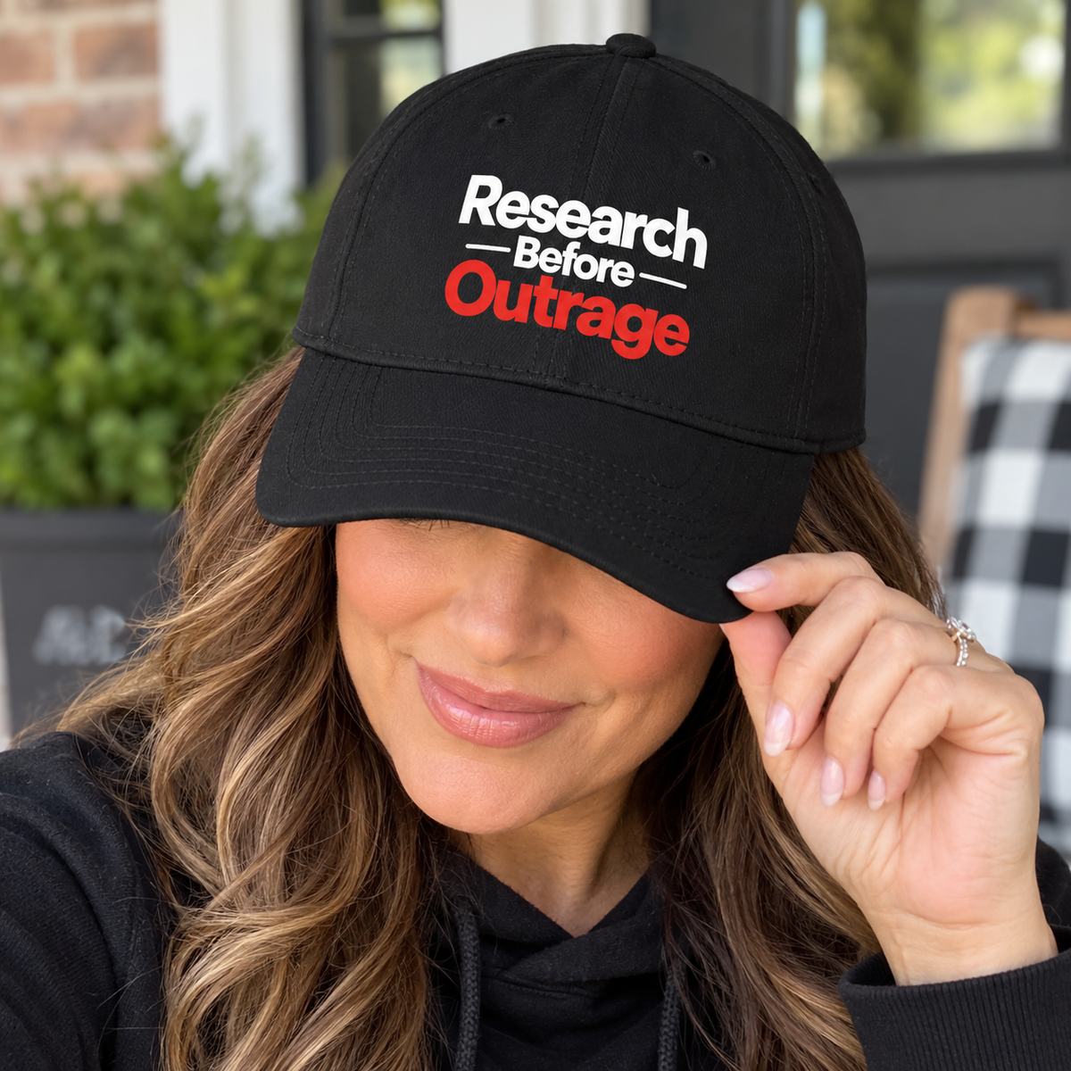 Research Before Outrage Baseball Cap | Social Media & True Crime Gift