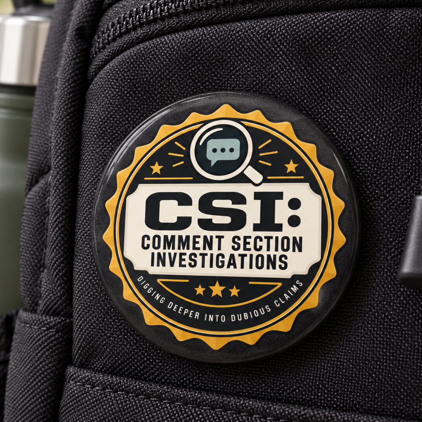 CSI: Comment Section Investigations Pin Button | True Crime Humor