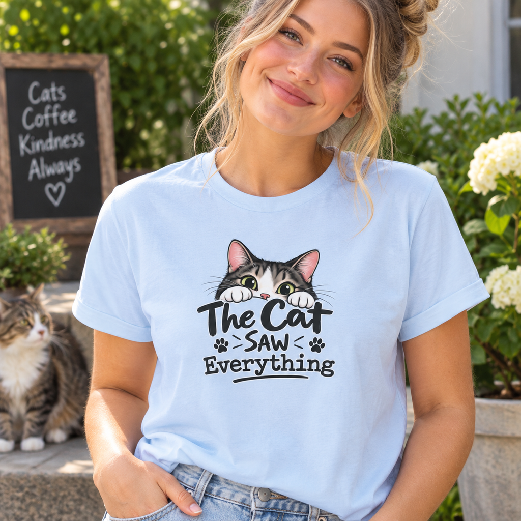 The Cat Saw Everything T-Shirt | Funny Cat Lover Graphic Tee