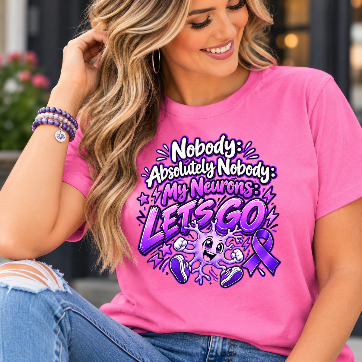 Nobody Absolutely Nobody My Neurons Let’s Go Epilepsy Awareness Women’s T-Shirt