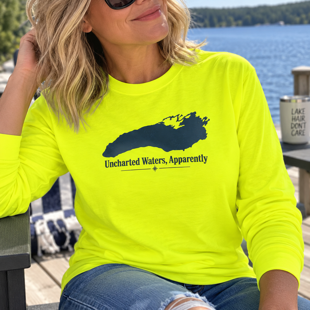 Uncharted Waters, Apparently Long Sleeve Tee | Lake Ontario Humor Shirt