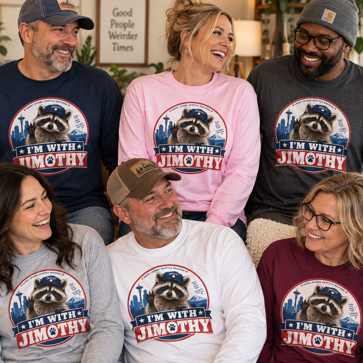 I’m With Jimothy Raccoon Long Sleeve T-Shirt