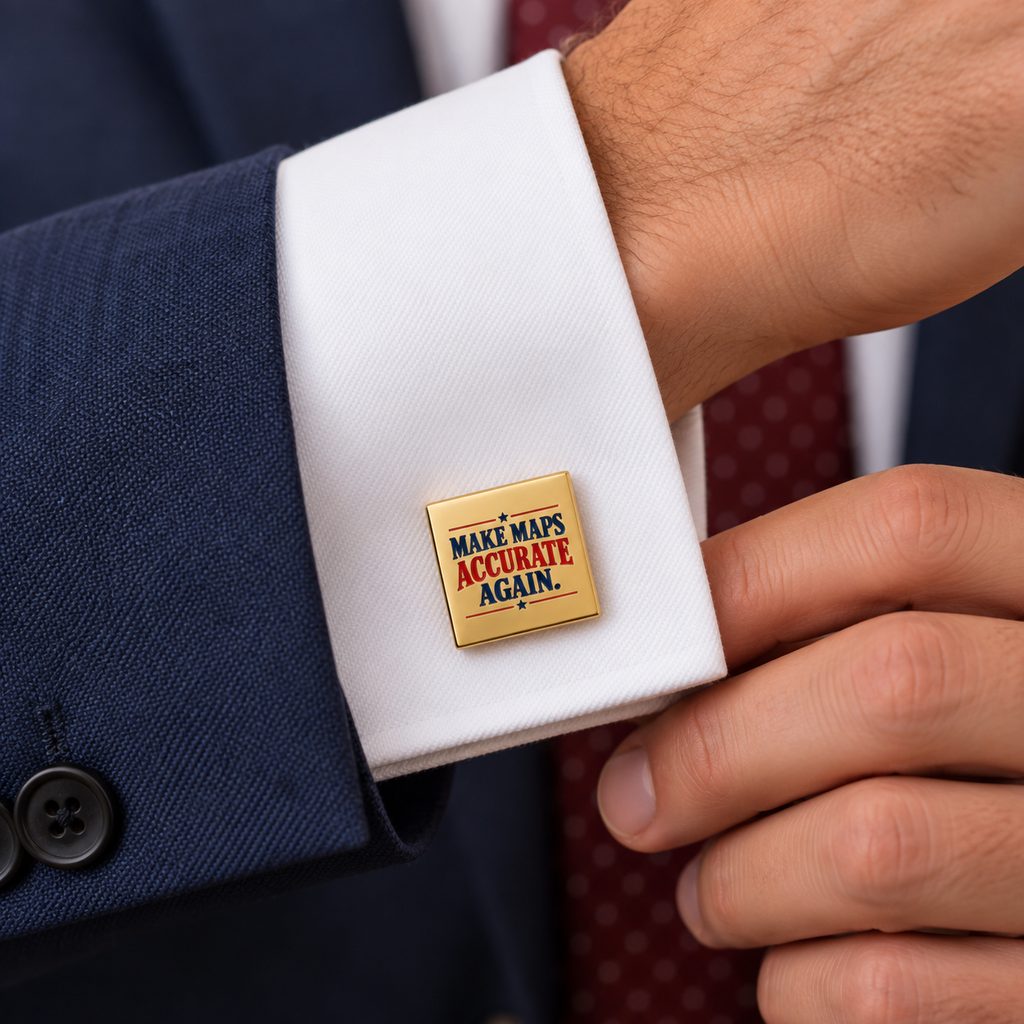 Make Maps Accurate Again Gold Cufflinks | Lake Ontario Lake America Humor