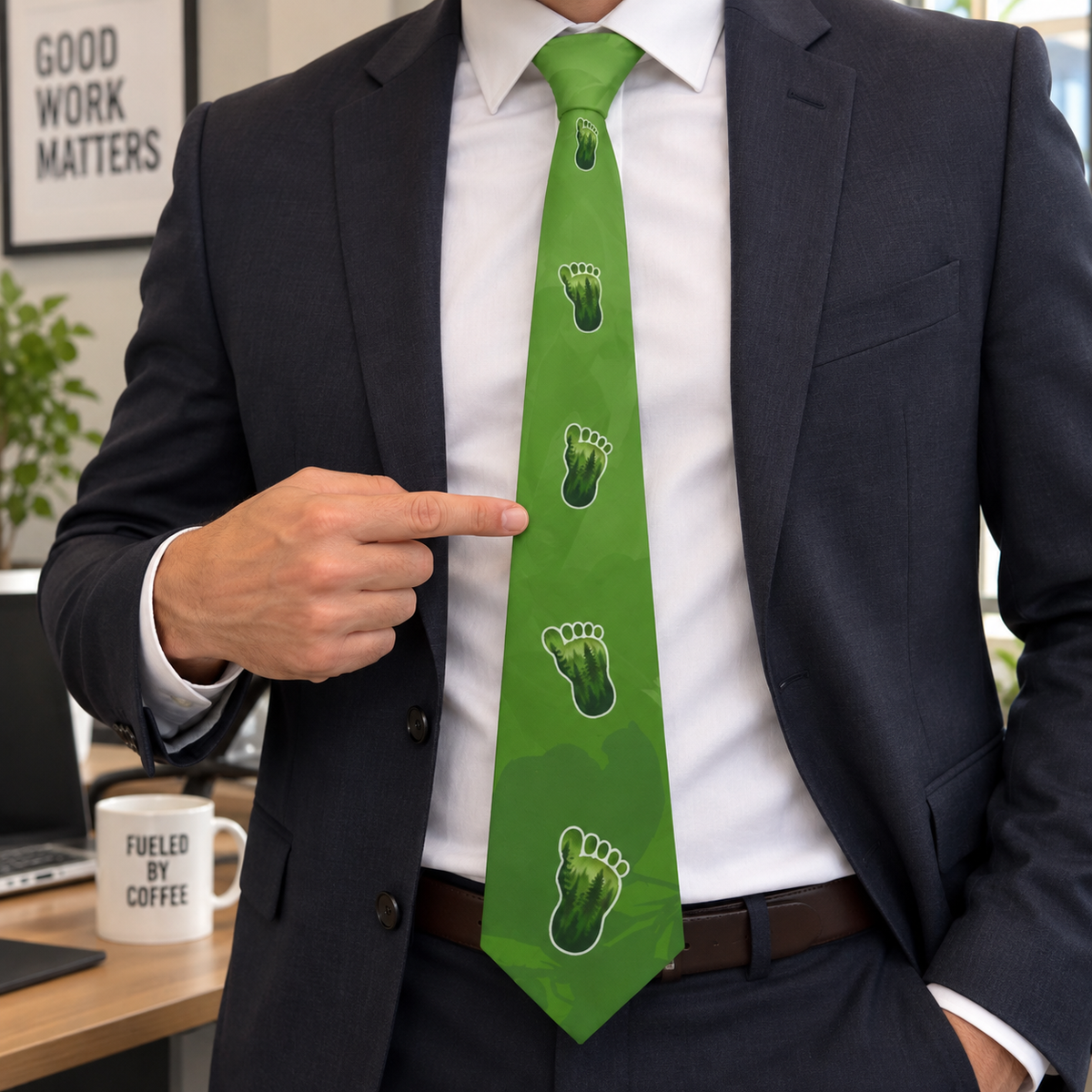 Bigfoot Footprint Necktie | Sasquatch Outdoors Tie