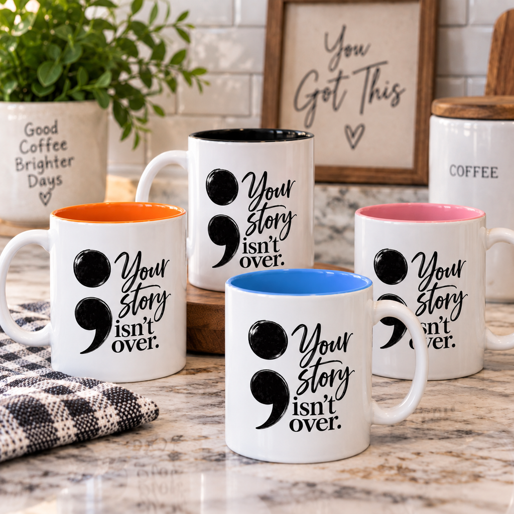Your Story Isn’t Over Semicolon Two-Tone Mug