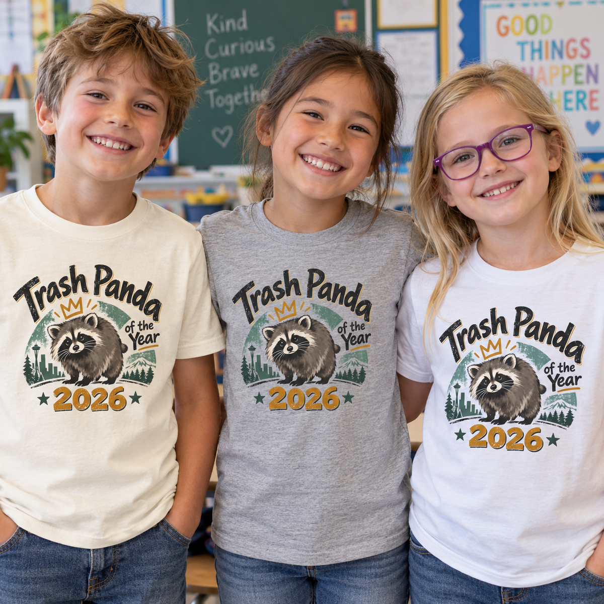 Trash Panda of the Year 2026 Youth T-Shirt | Jimothy-Inspired Raccoon Tee