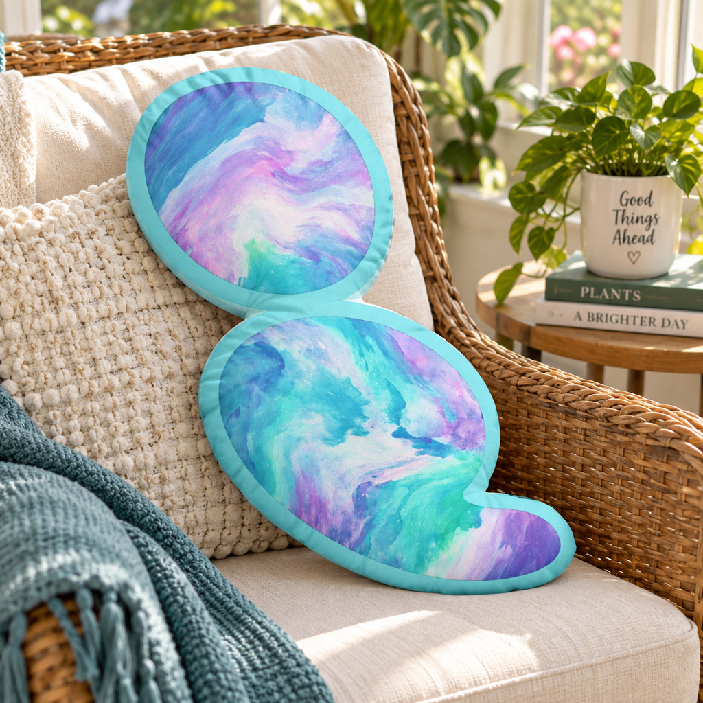 Semicolon Watercolor Suicide Awareness Shaped Pillow