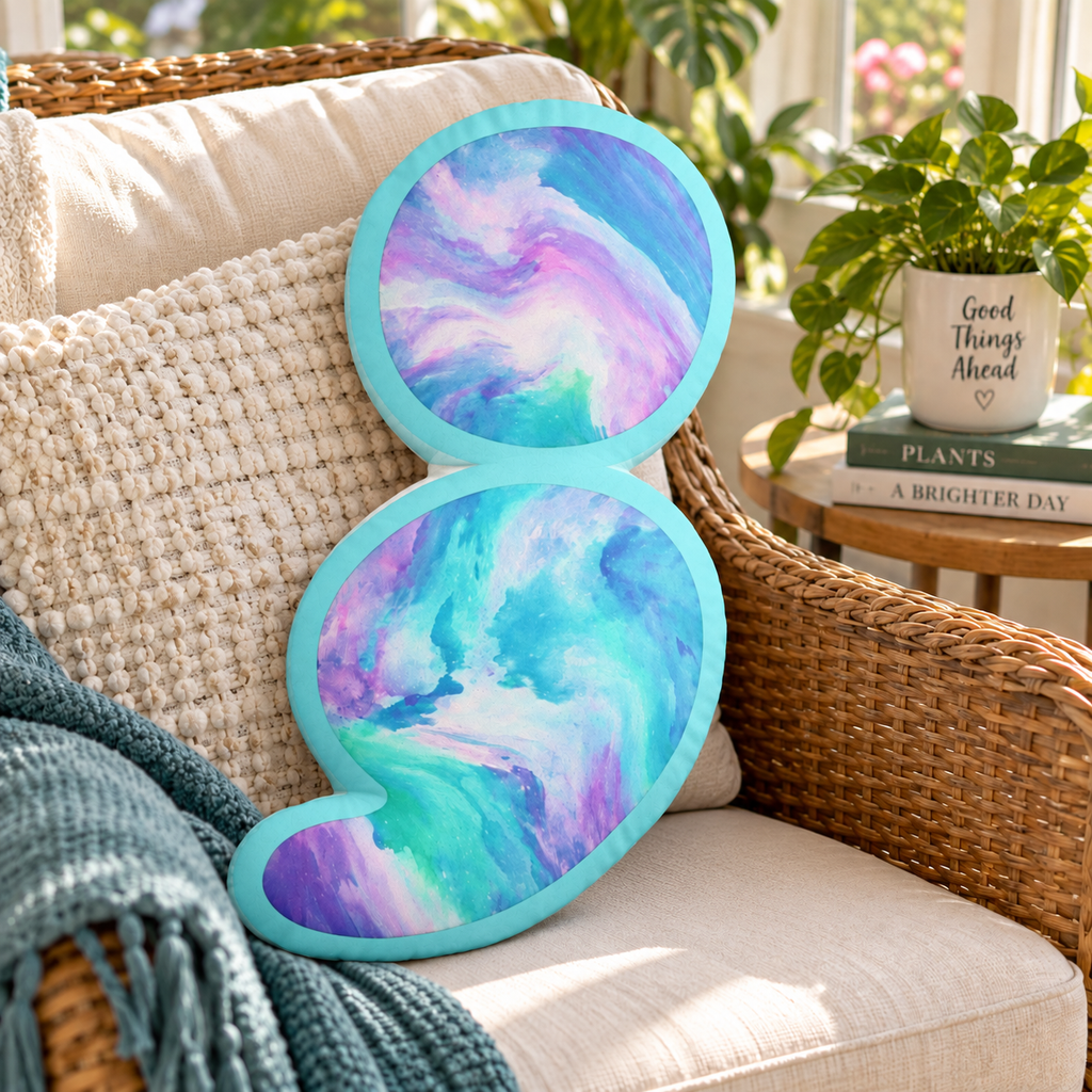 Semicolon Watercolor Suicide Awareness Shaped Pillow