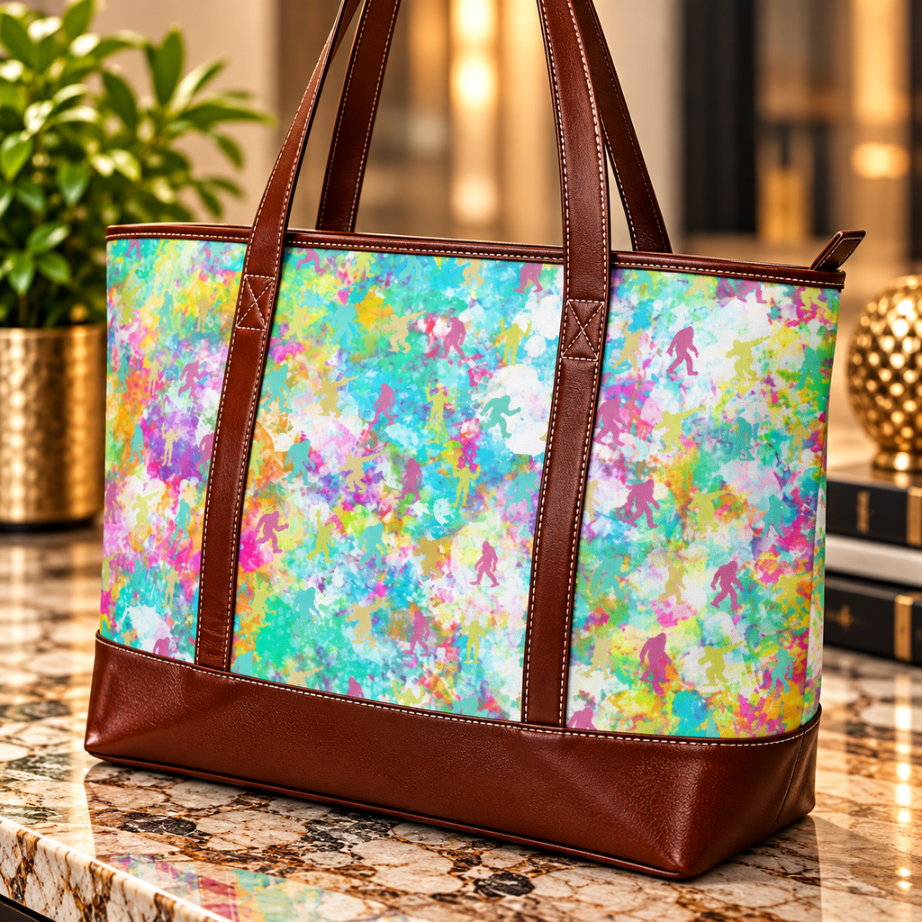 Gone Squatchin' | Hidden Bigfoot Watercolor Tote Bag