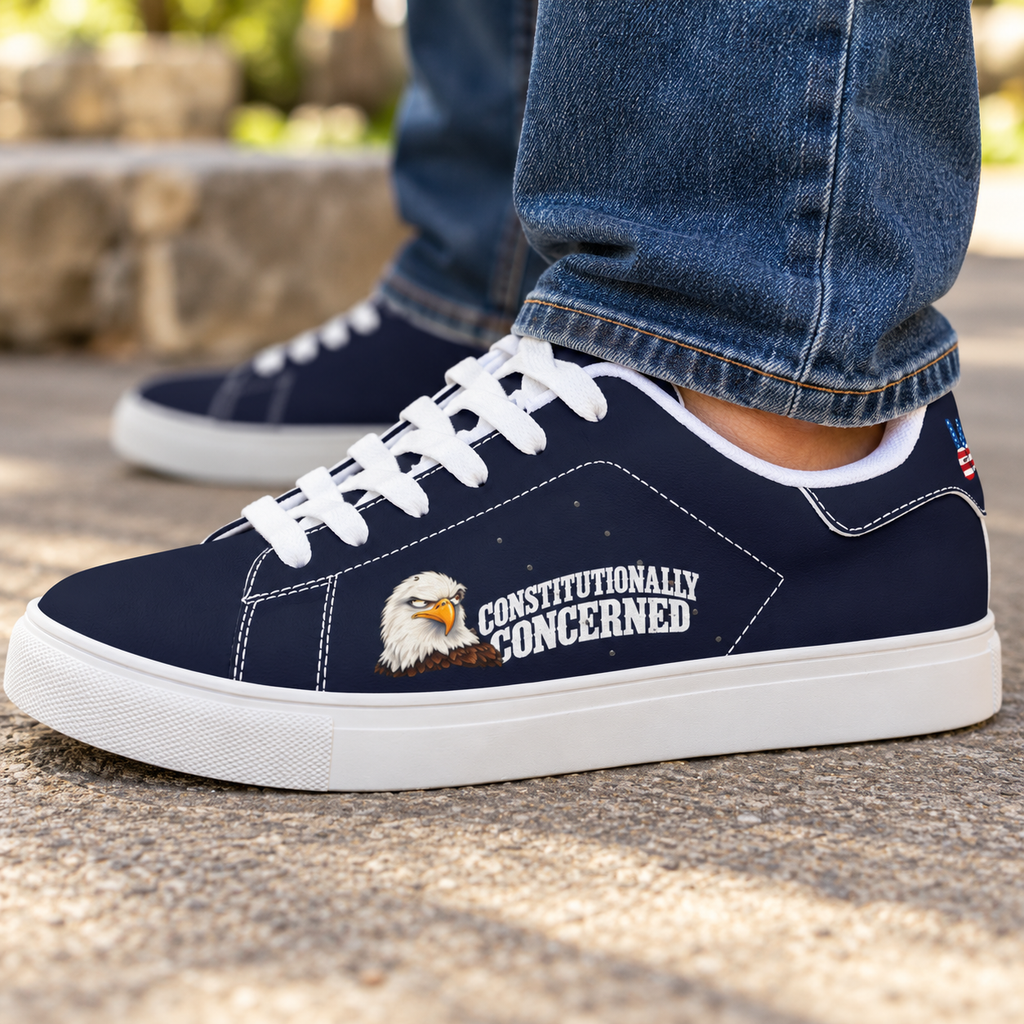 Constitutionally Concerned Eagle Political Humor Low-Top Sneakers