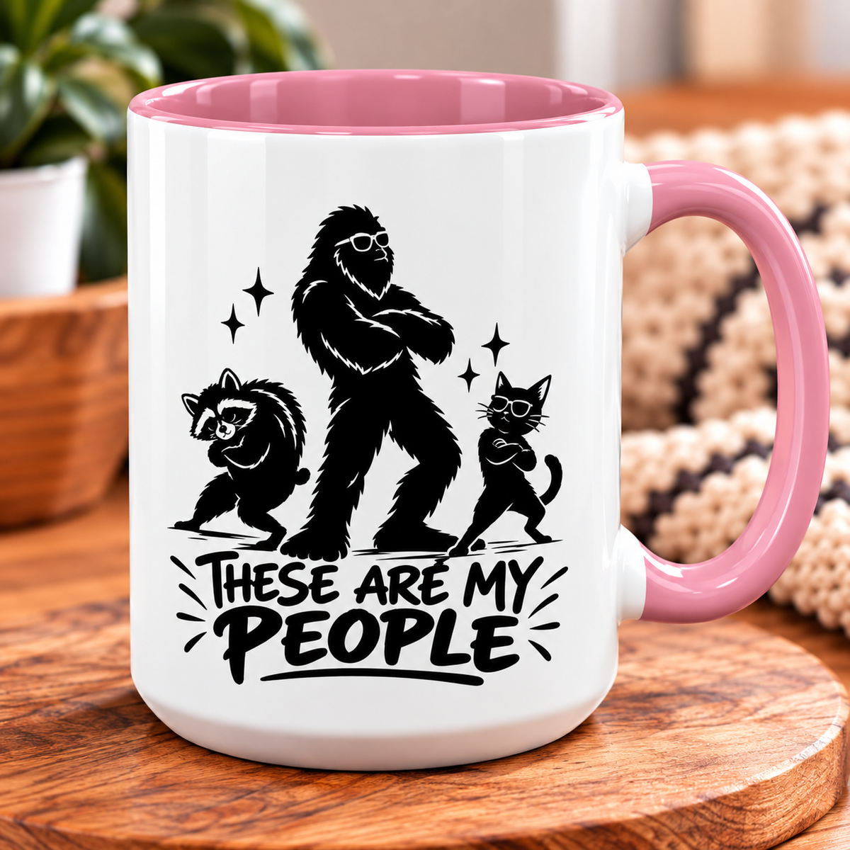 These Are My People Bigfoot, Raccoon & Cat Accent Coffee Mug | 11oz & 15oz