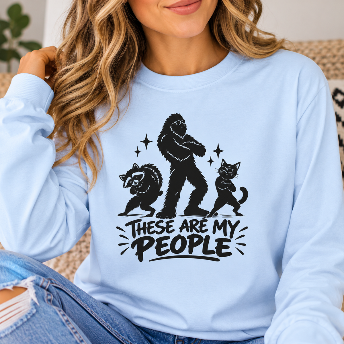 These Are My People | Bigfoot, Jimothy & Cat Long Sleeve T-Shirt