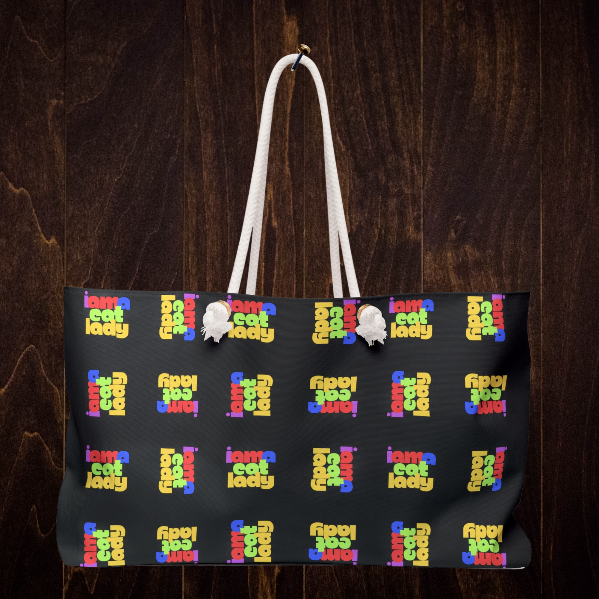 Colorful Cat Lady Weekender Bag