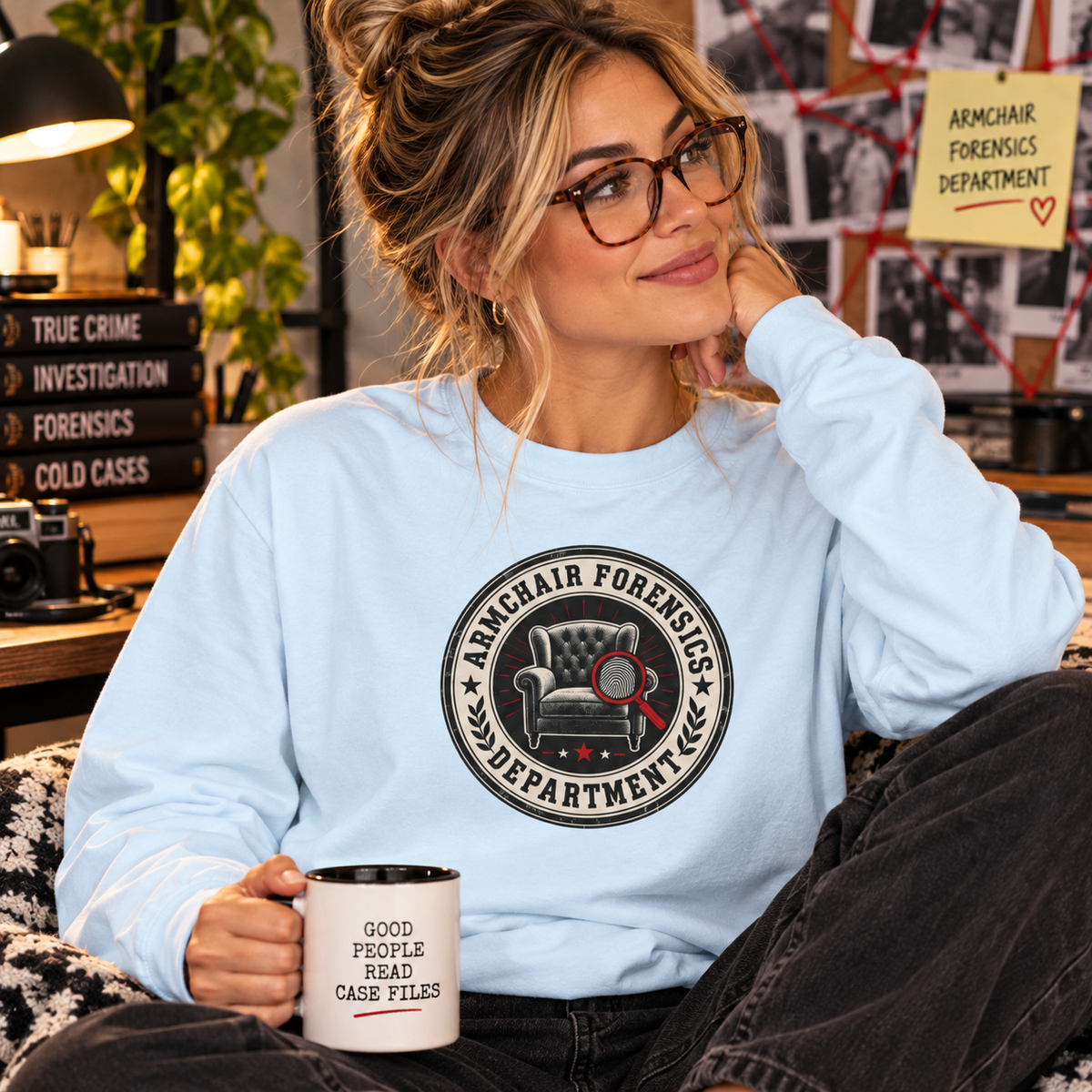 Armchair Forensics Department Long Sleeve Shirt | True Crime Investigator Tee