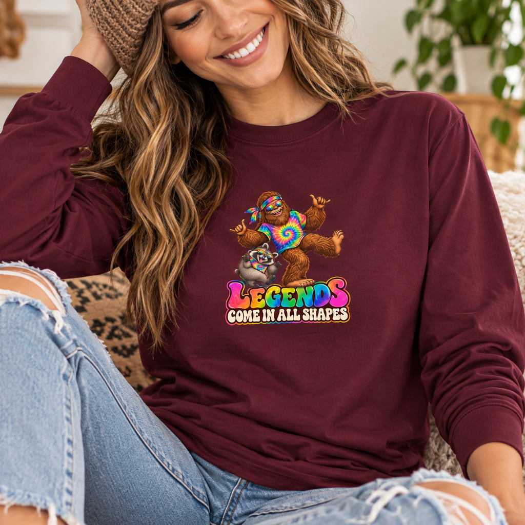 Legends Come in All Shapes | Bigfoot & Jimothy Retro Long-Sleeve Tee