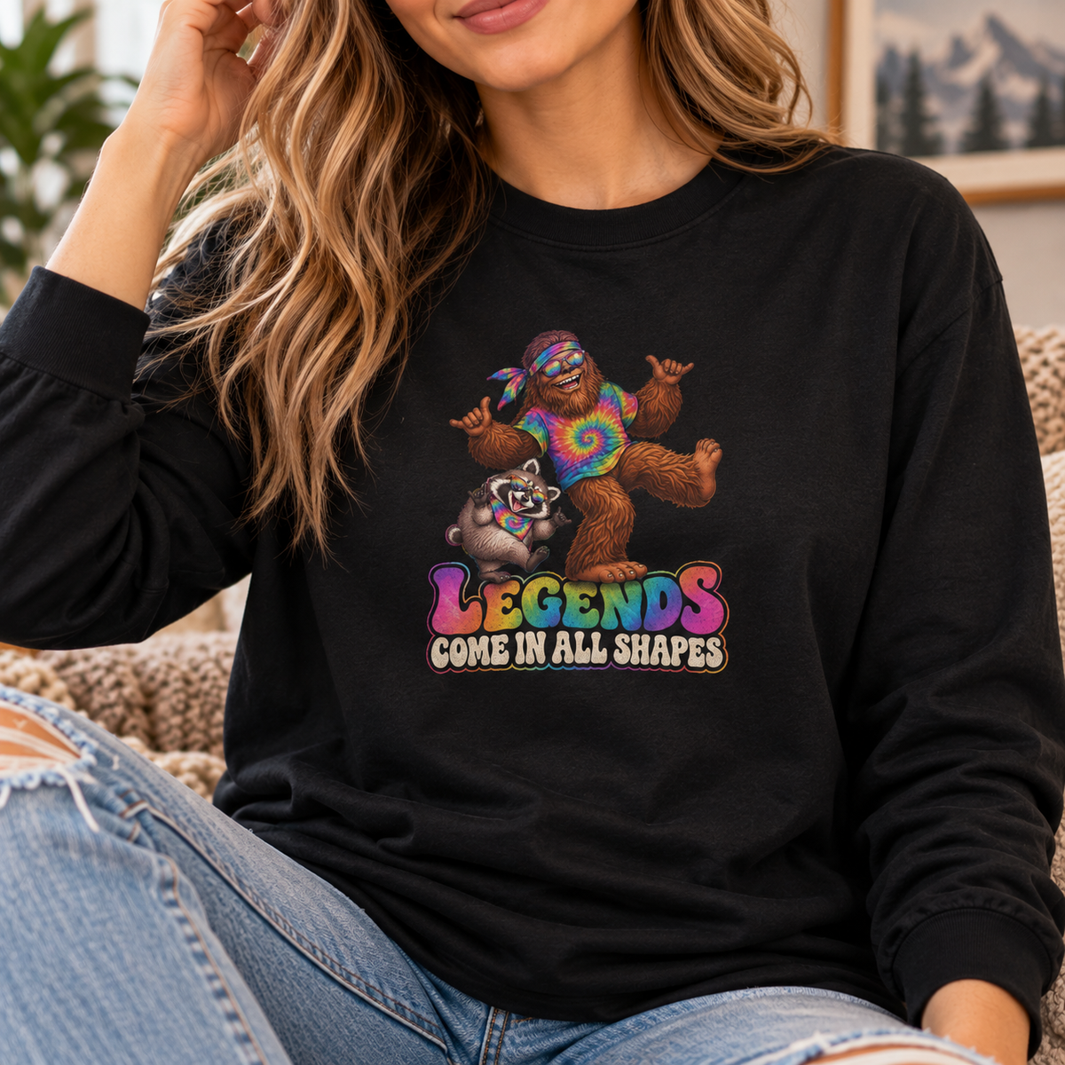 Legends Come in All Shapes | Bigfoot & Jimothy Retro Long-Sleeve Tee