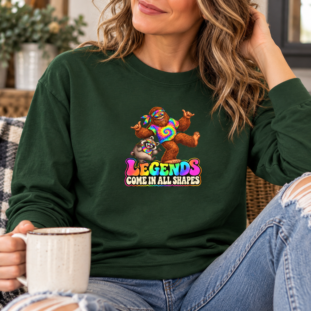 Legends Come in All Shapes | Bigfoot & Jimothy Retro Long-Sleeve Tee