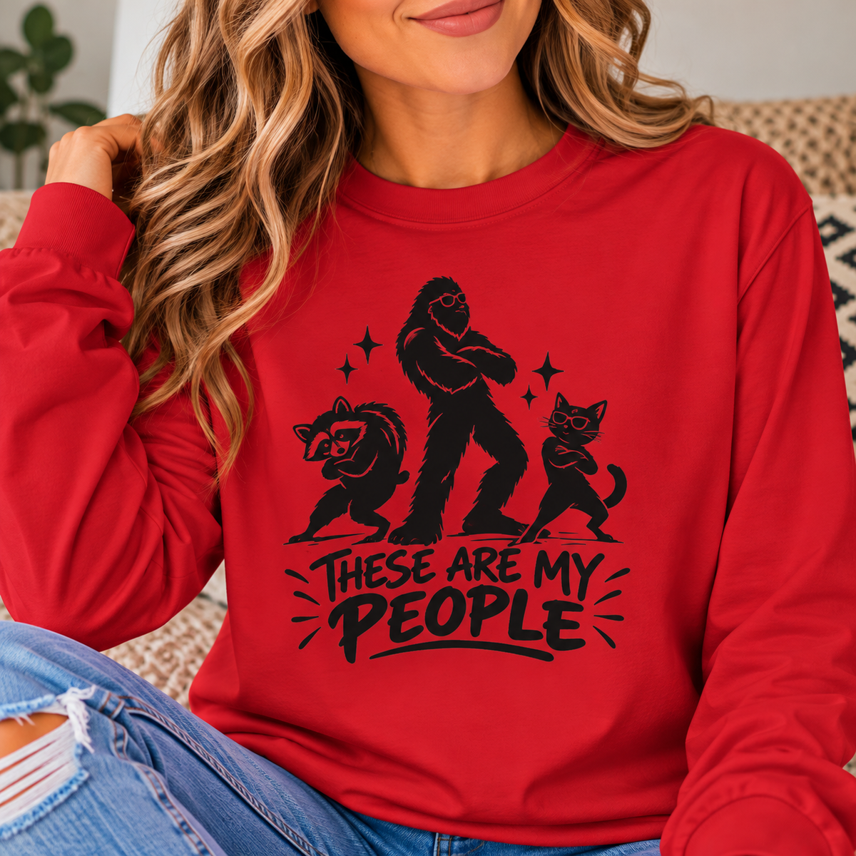 These Are My People | Bigfoot, Jimothy & Cat Long Sleeve T-Shirt