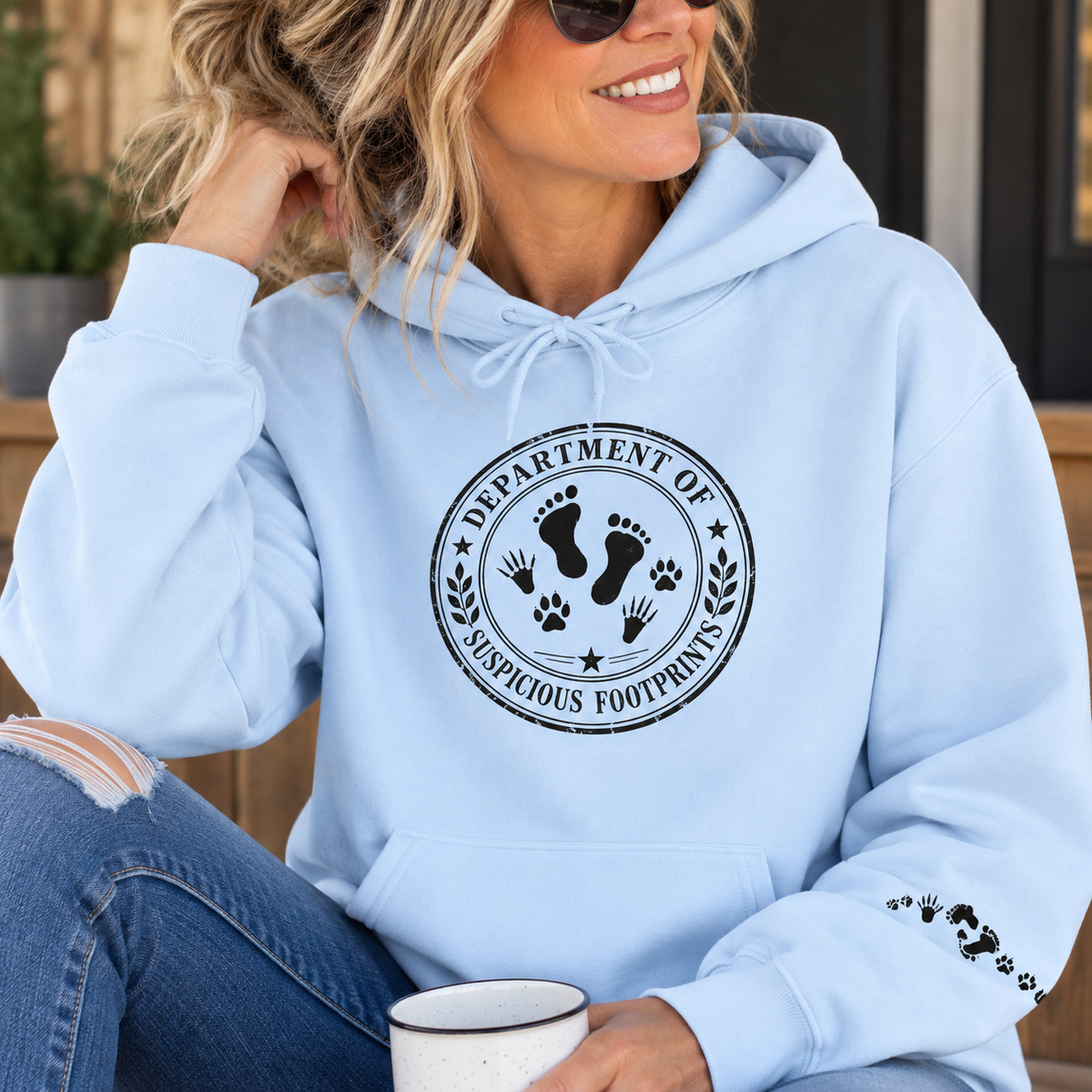 Department of Suspicious Footprints Hoodie | Bigfoot, Raccoon & Cat Cryptid Sweatshirt