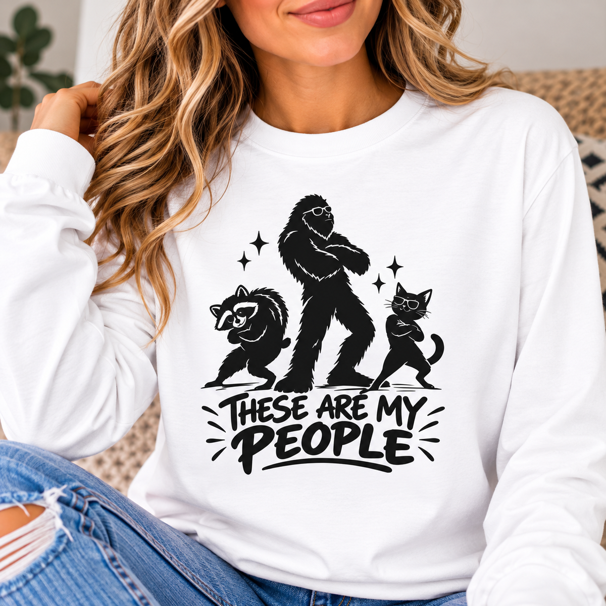 These Are My People | Bigfoot, Jimothy & Cat Long Sleeve T-Shirt