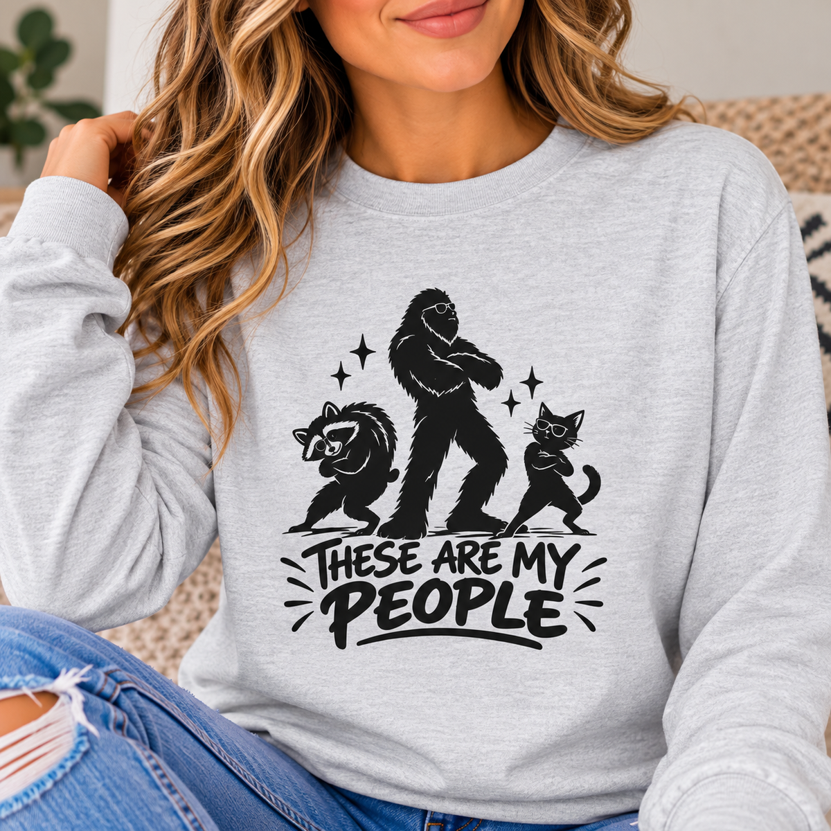 These Are My People | Bigfoot, Jimothy & Cat Long Sleeve T-Shirt