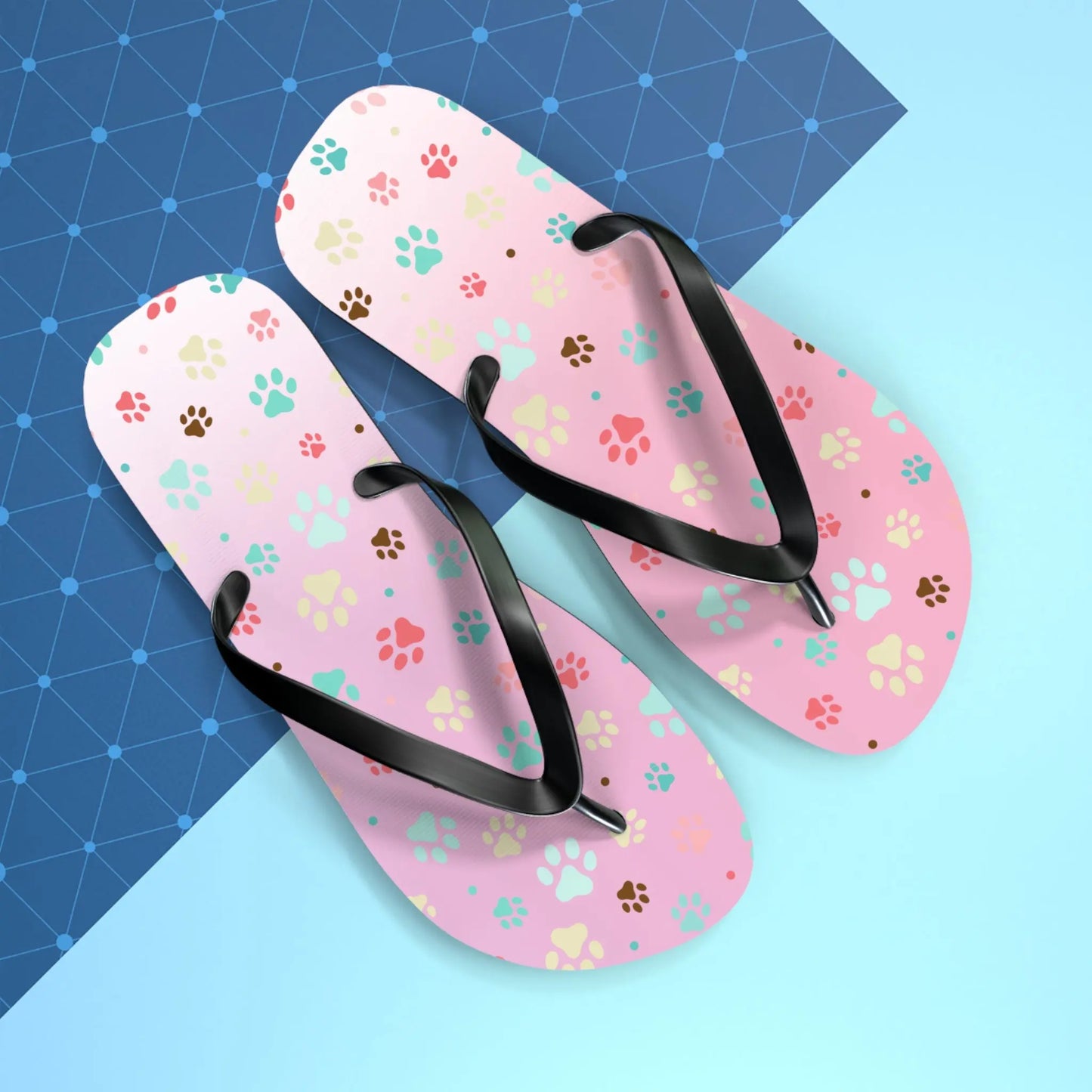 Cute Paw Print Flip Flops for Animal Lovers Printify