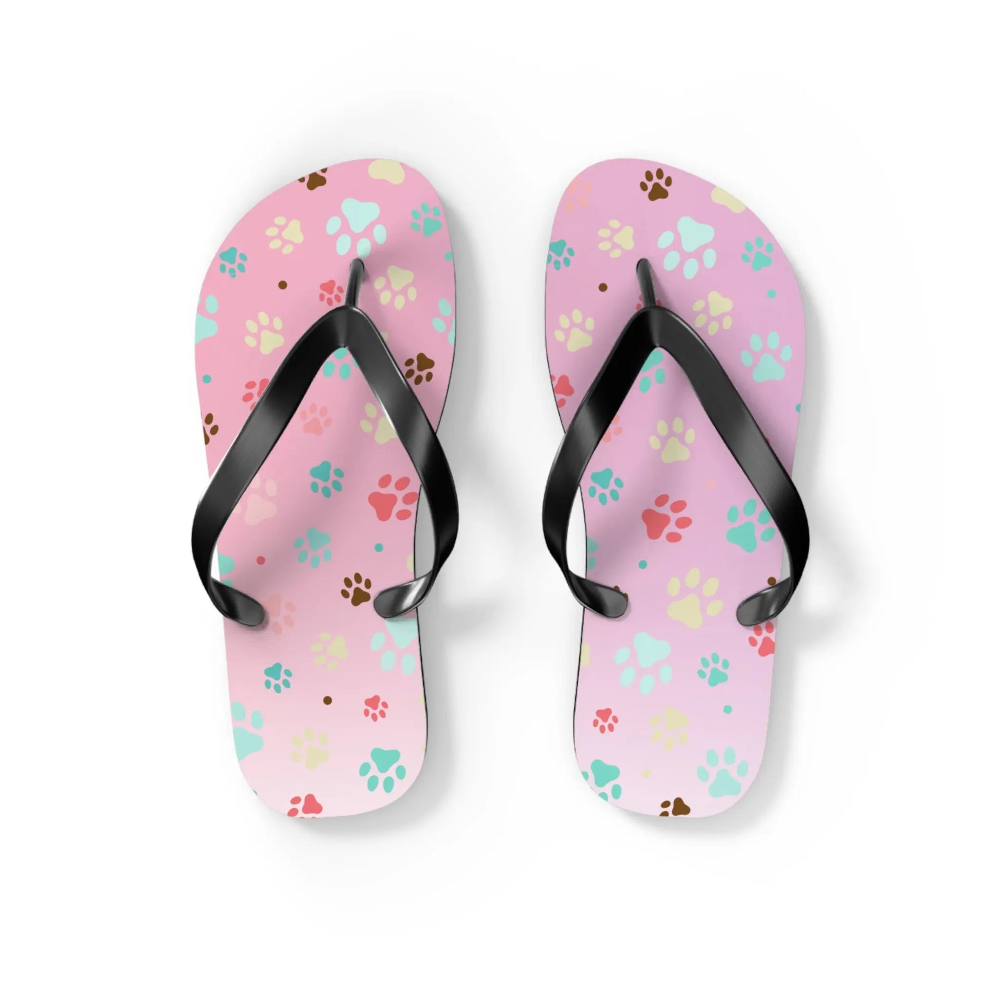 Cute Paw Print Flip Flops for Animal Lovers Printify