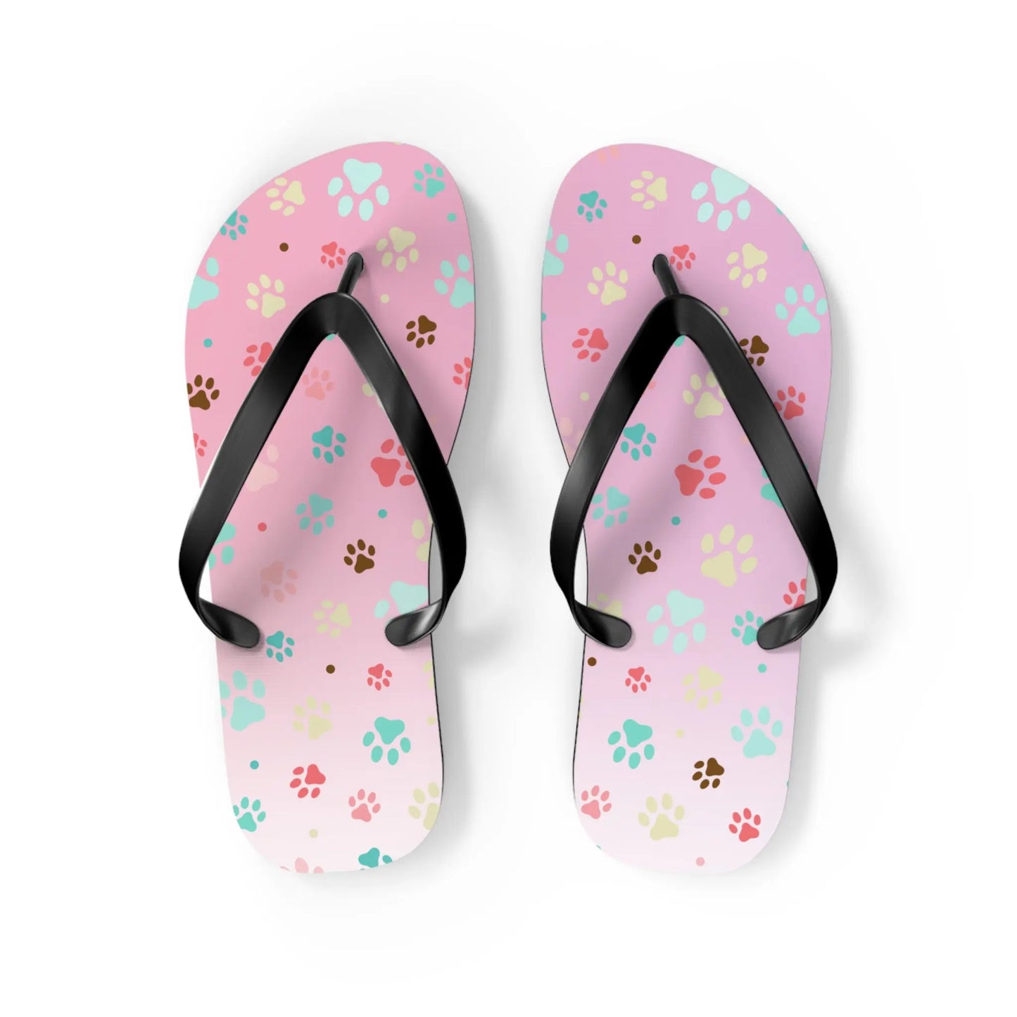 Cute Paw Print Flip Flops for Animal Lovers Printify