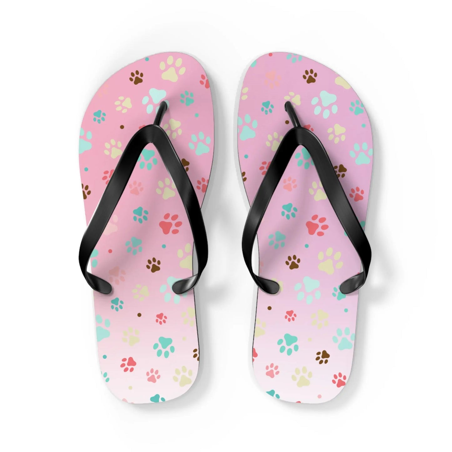 Cute Paw Print Flip Flops for Animal Lovers Printify