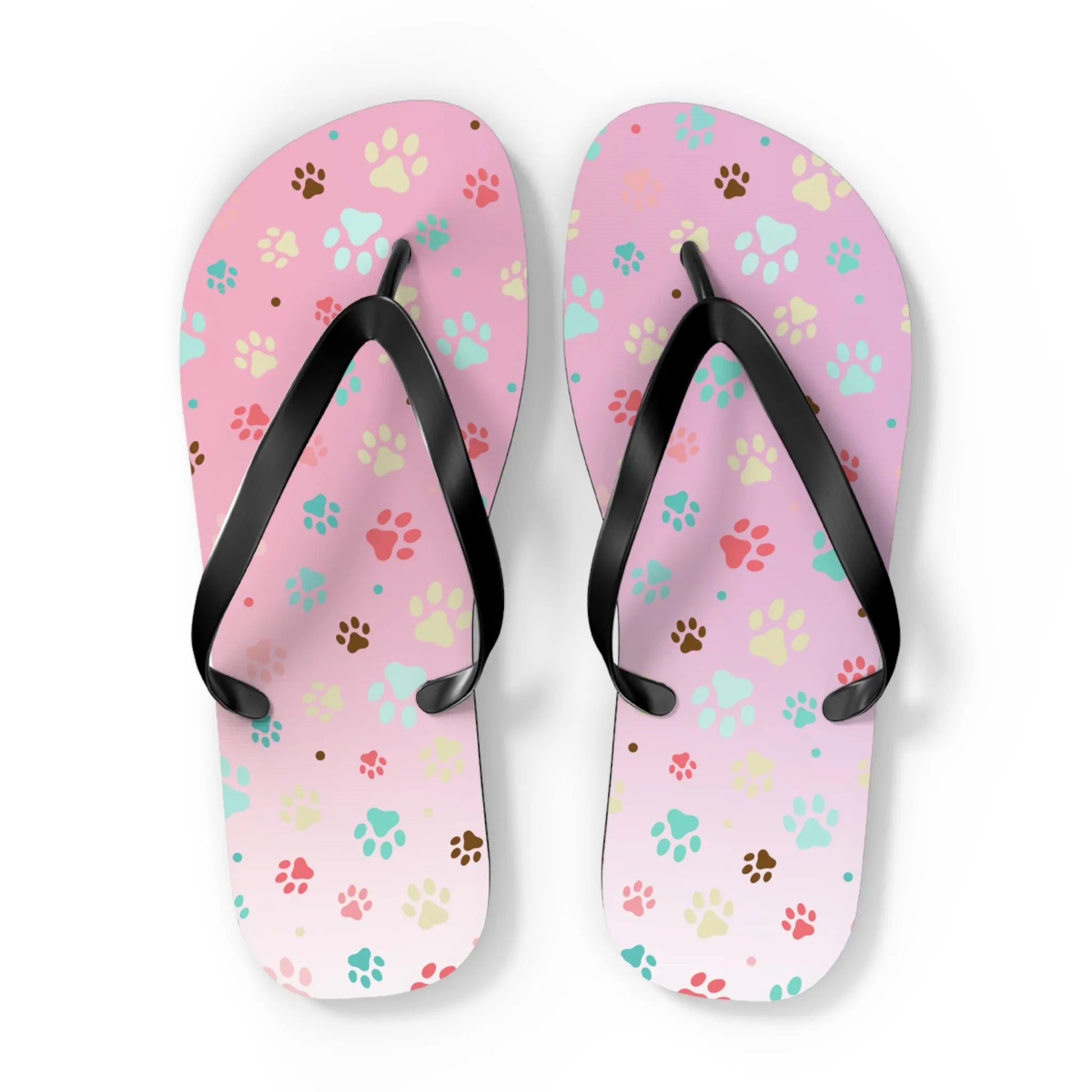 Cute Paw Print Flip Flops for Animal Lovers Printify