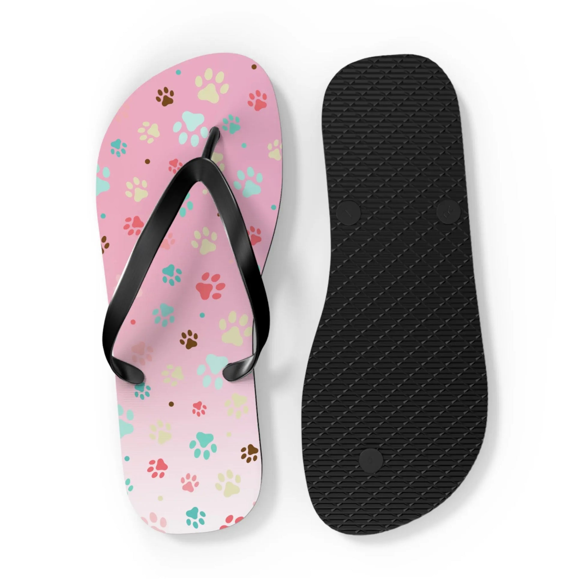 Cute Paw Print Flip Flops for Animal Lovers Printify