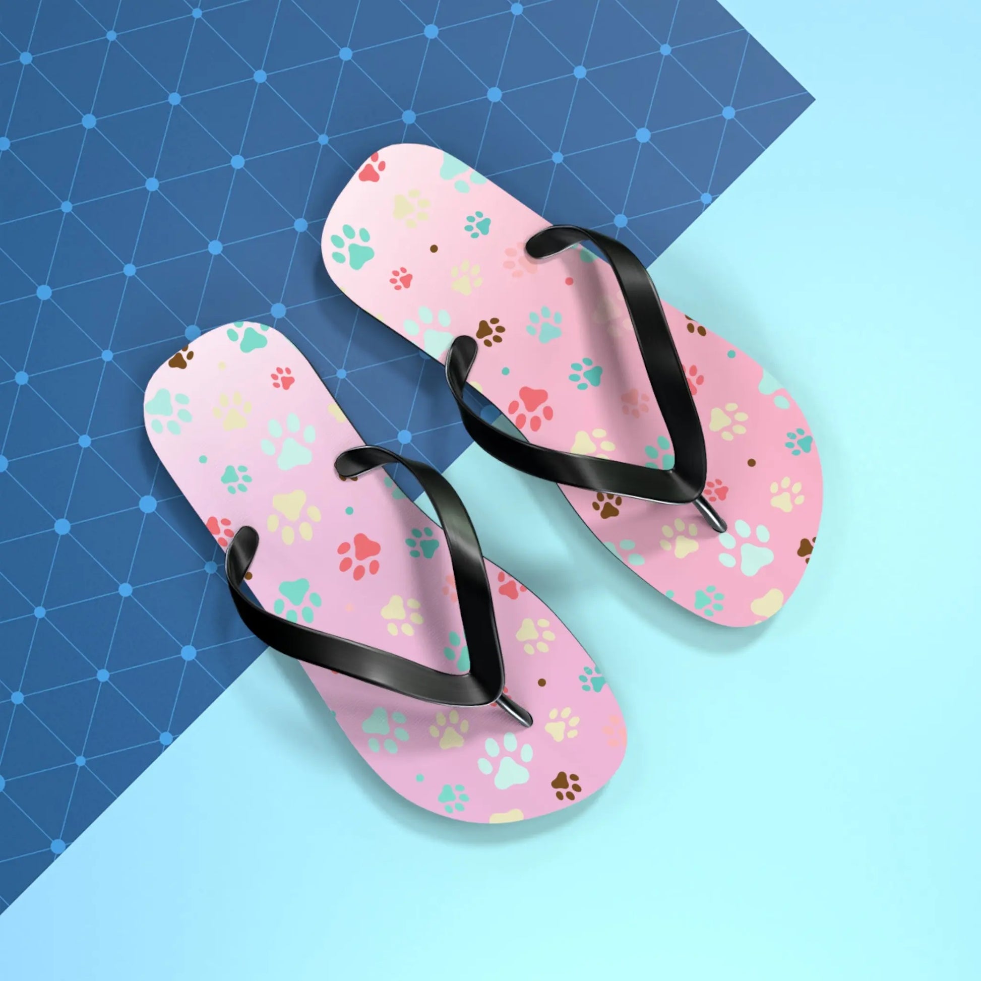 Cute Paw Print Flip Flops for Animal Lovers Printify
