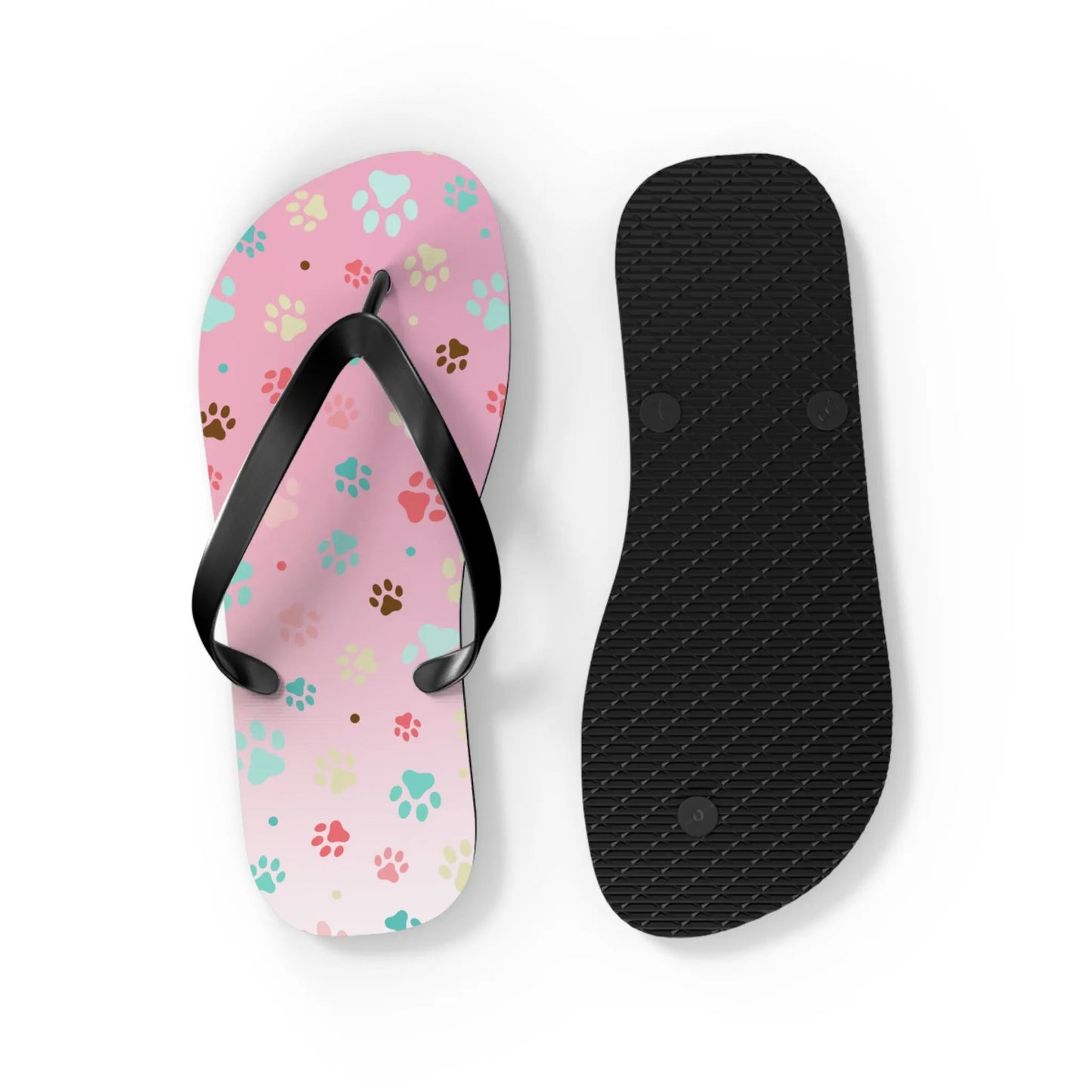 Cute Paw Print Flip Flops for Animal Lovers Printify