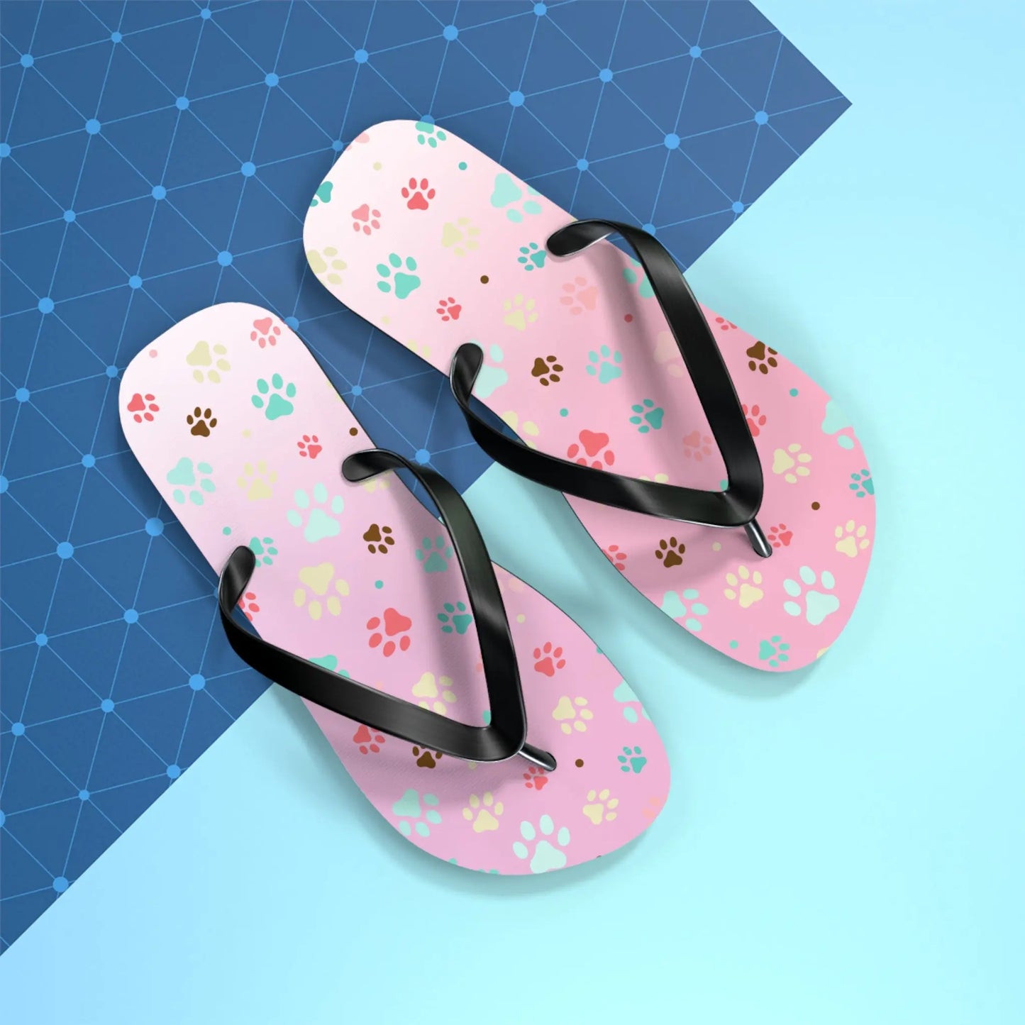 Cute Paw Print Flip Flops for Animal Lovers Printify