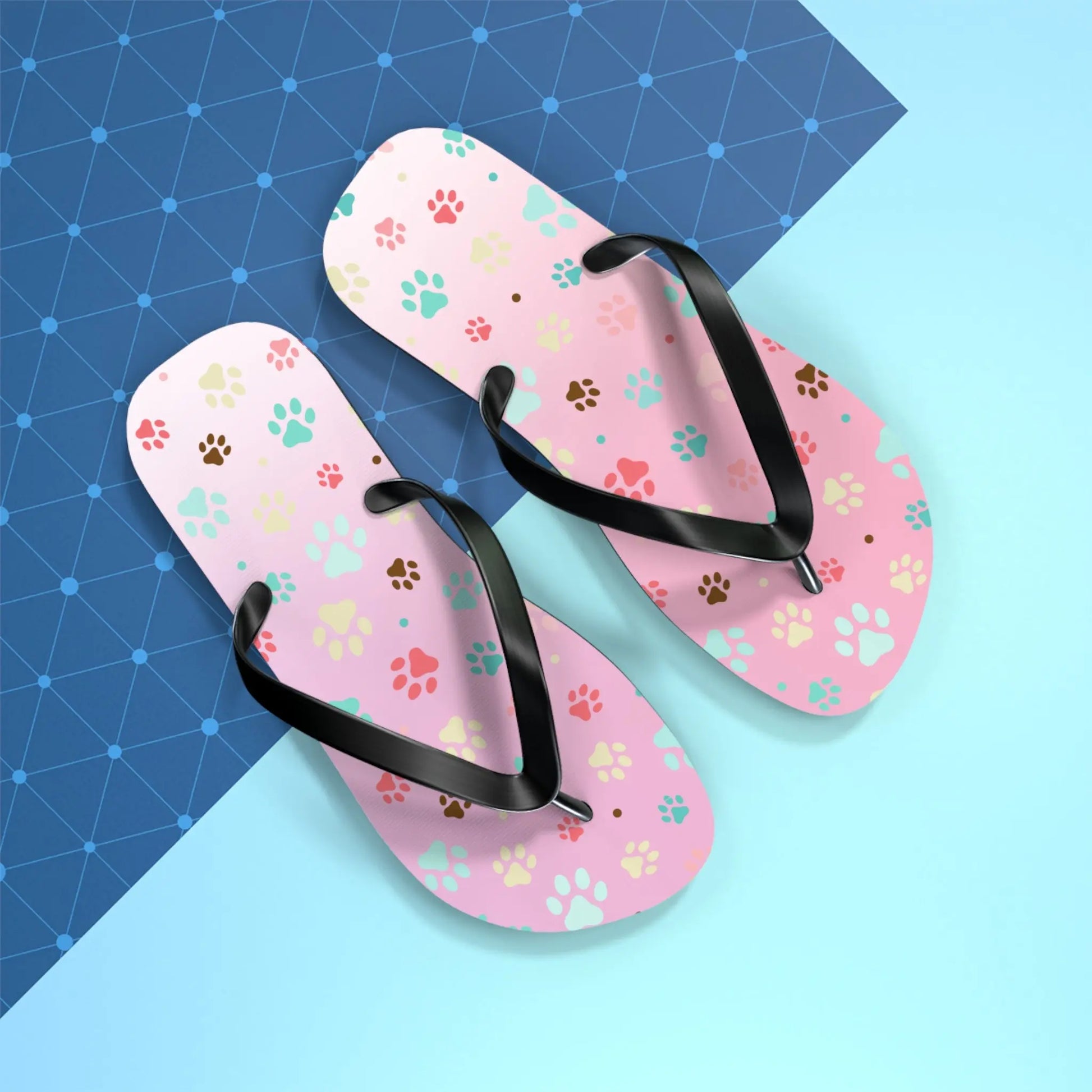 Cute Paw Print Flip Flops for Animal Lovers Printify