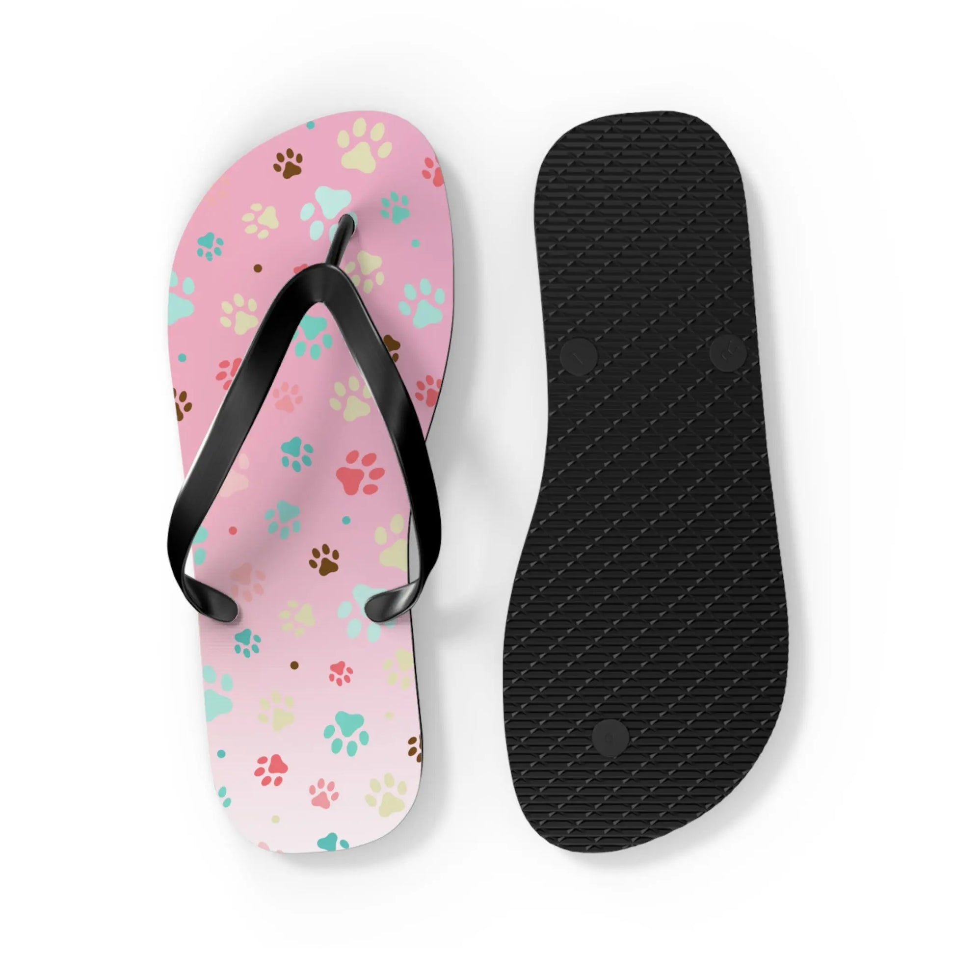 Cute Paw Print Flip Flops for Animal Lovers Printify