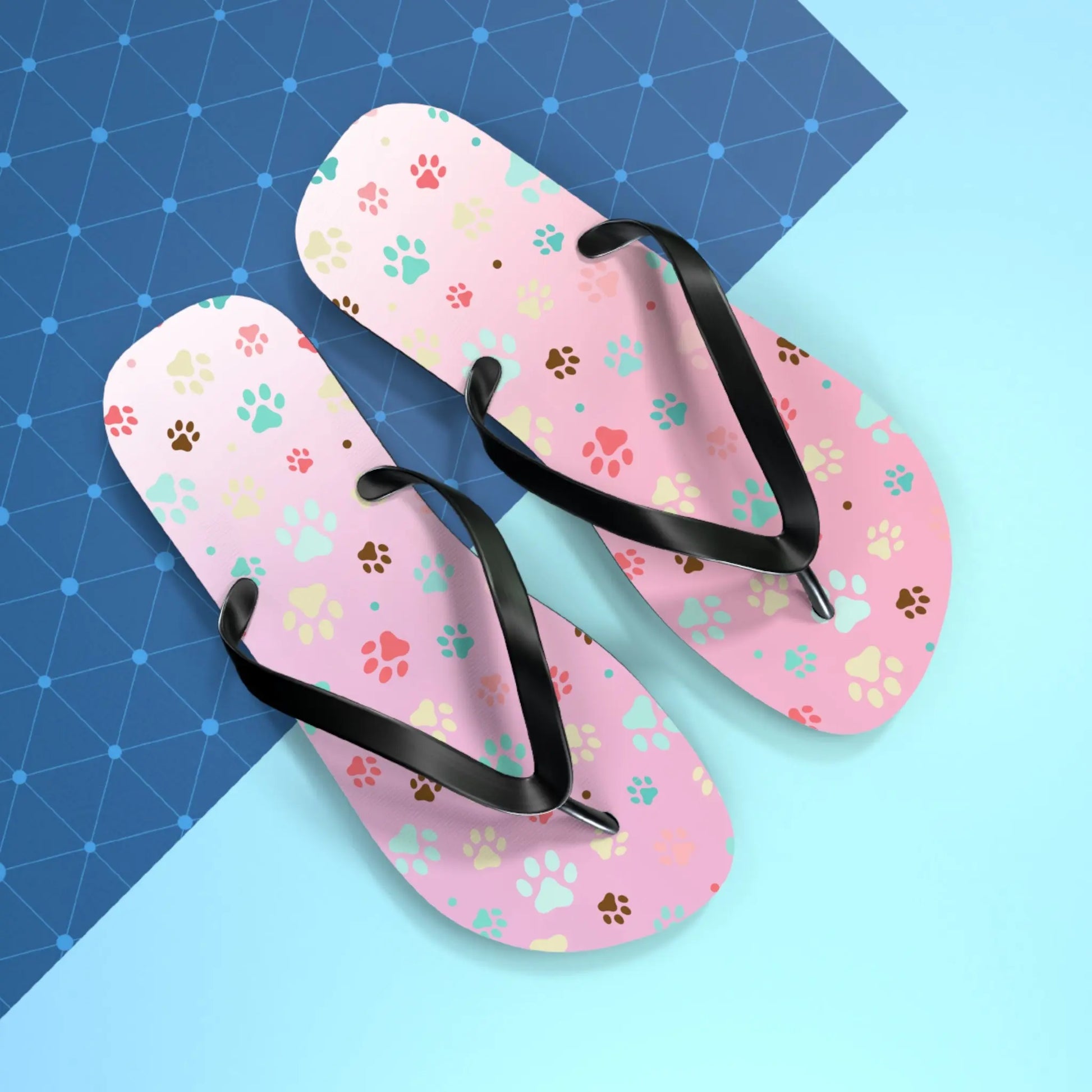 Cute Paw Print Flip Flops for Animal Lovers Printify