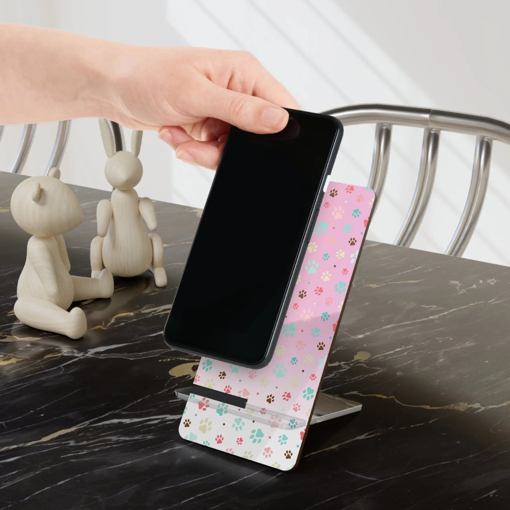 Cute Paw Print Mobile Display Stand Printify