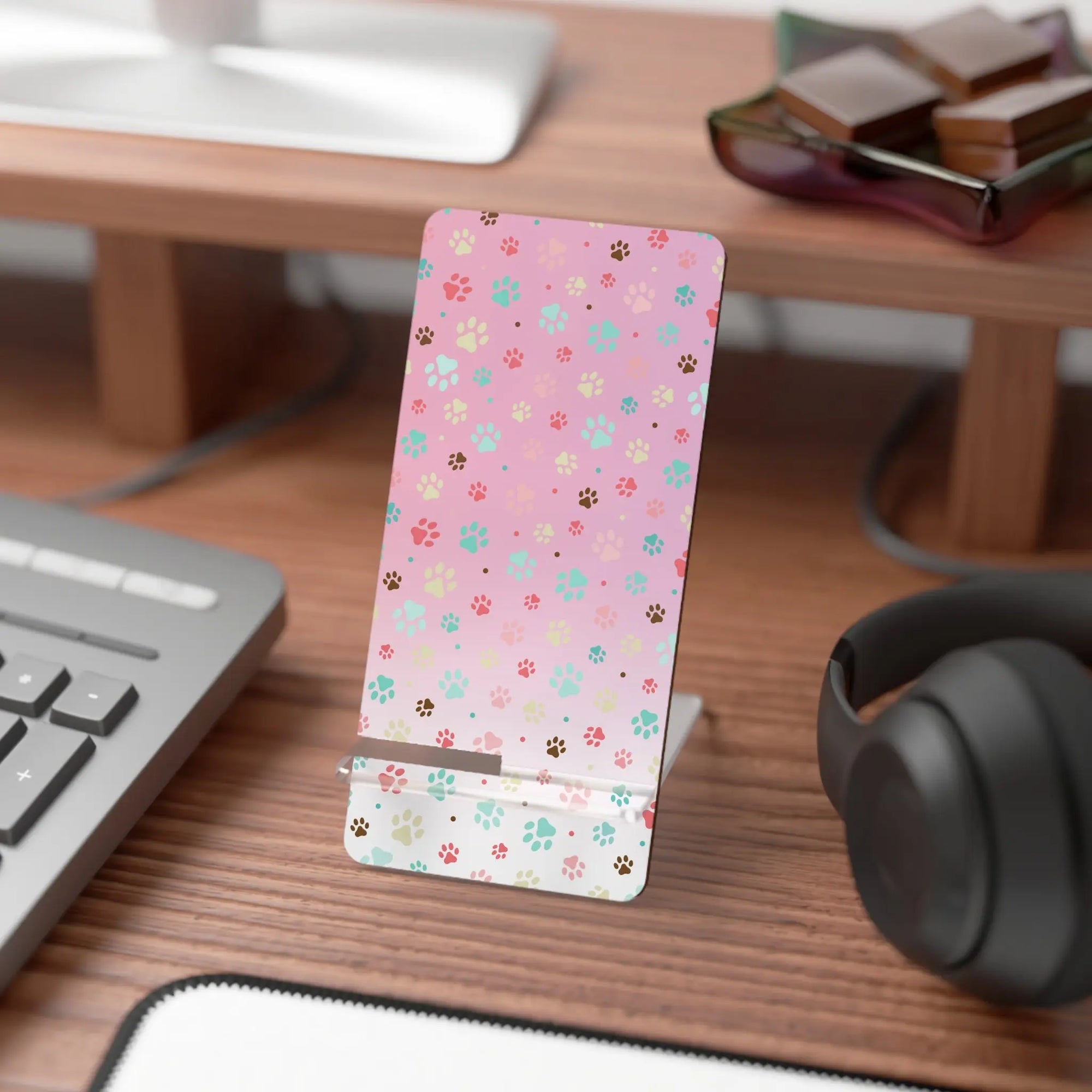 Cute Paw Print Mobile Display Stand Printify