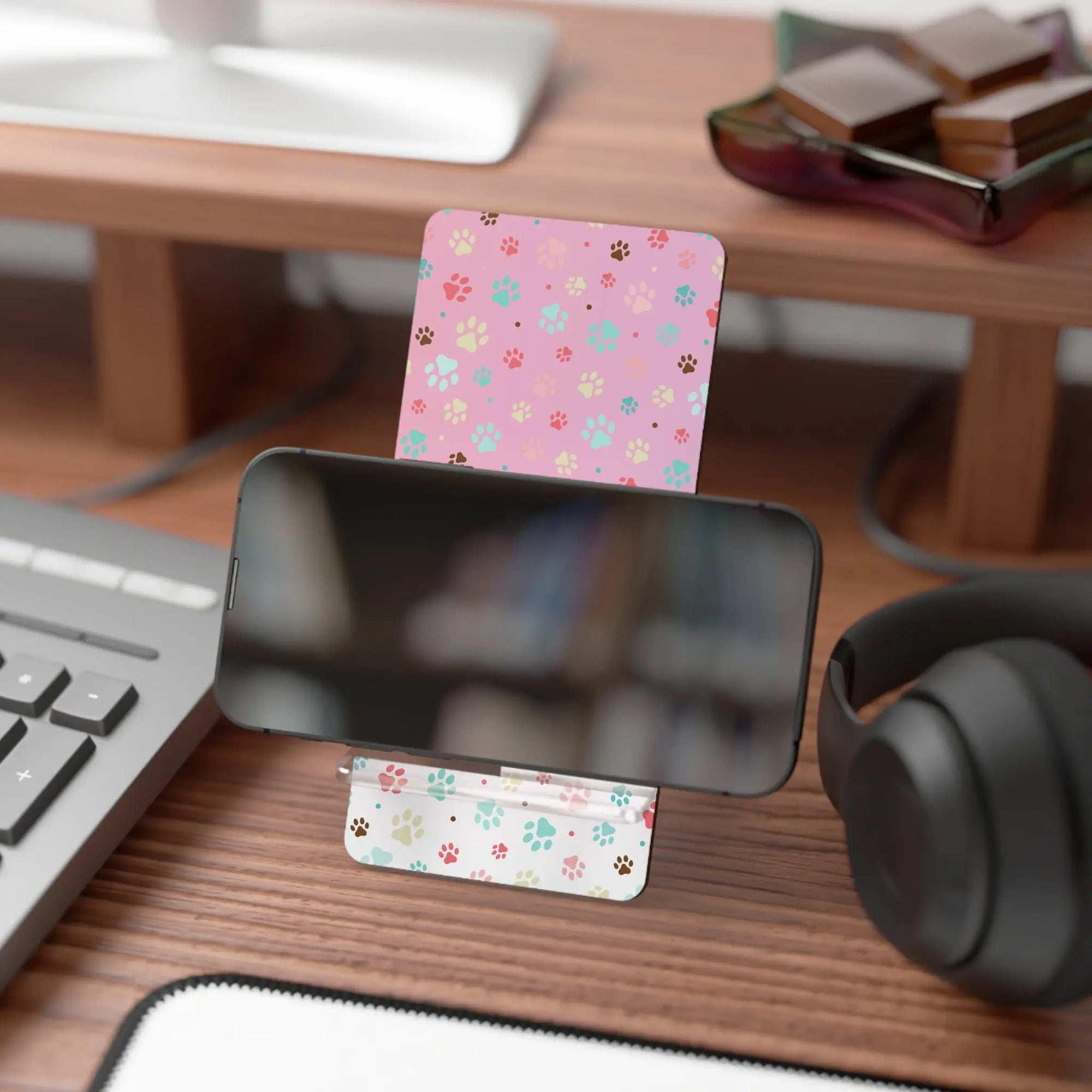 Cute Paw Print Mobile Display Stand Printify