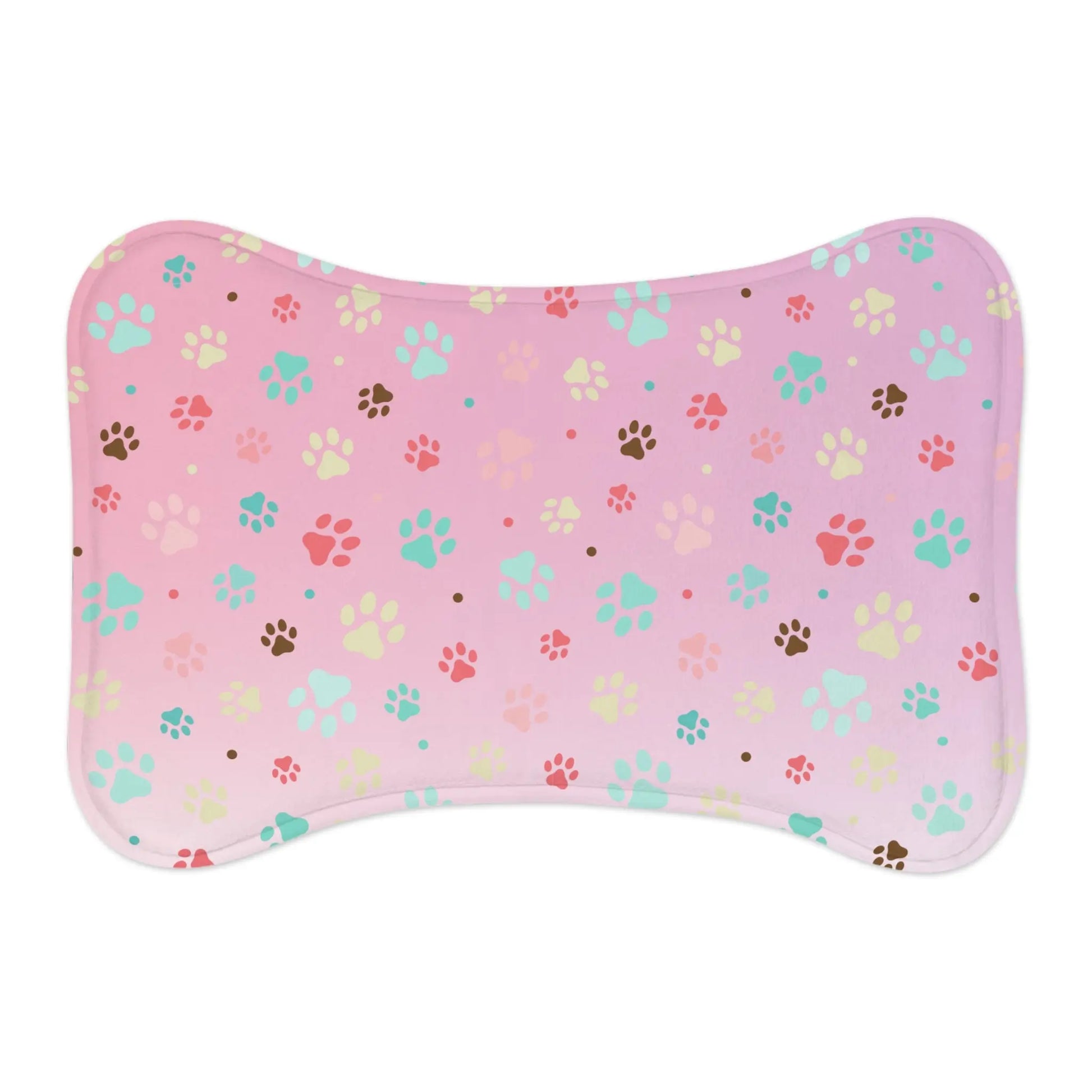 Cute Paw Print Pet Feeding Mat - Non-Slip Bowls Holder Printify