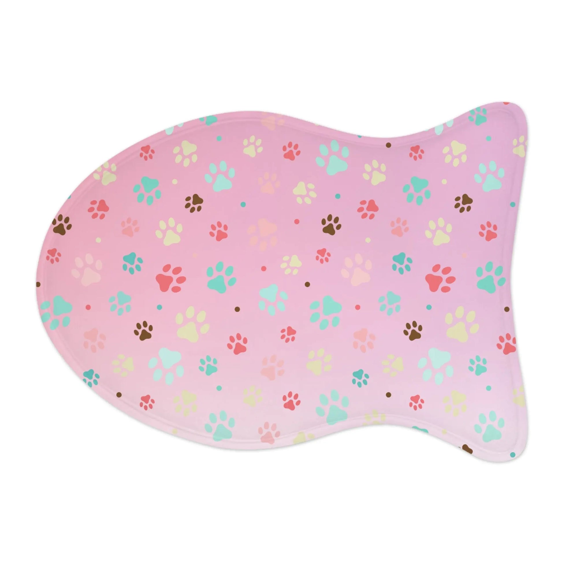 Cute Paw Print Pet Feeding Mat - Non-Slip Bowls Holder Printify